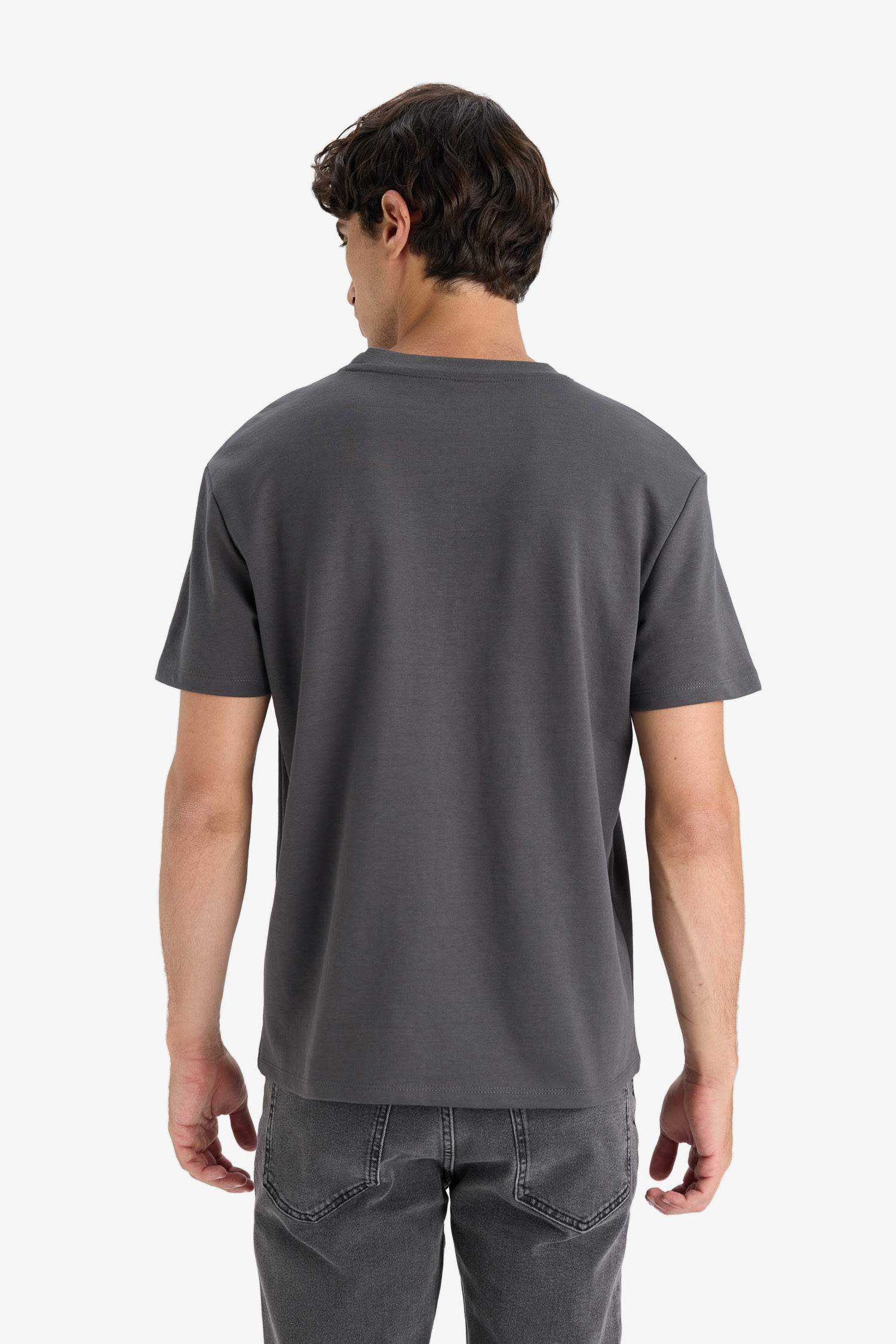 Boxy Fit Crew Neck Printed Short Sleeve T-Shirt