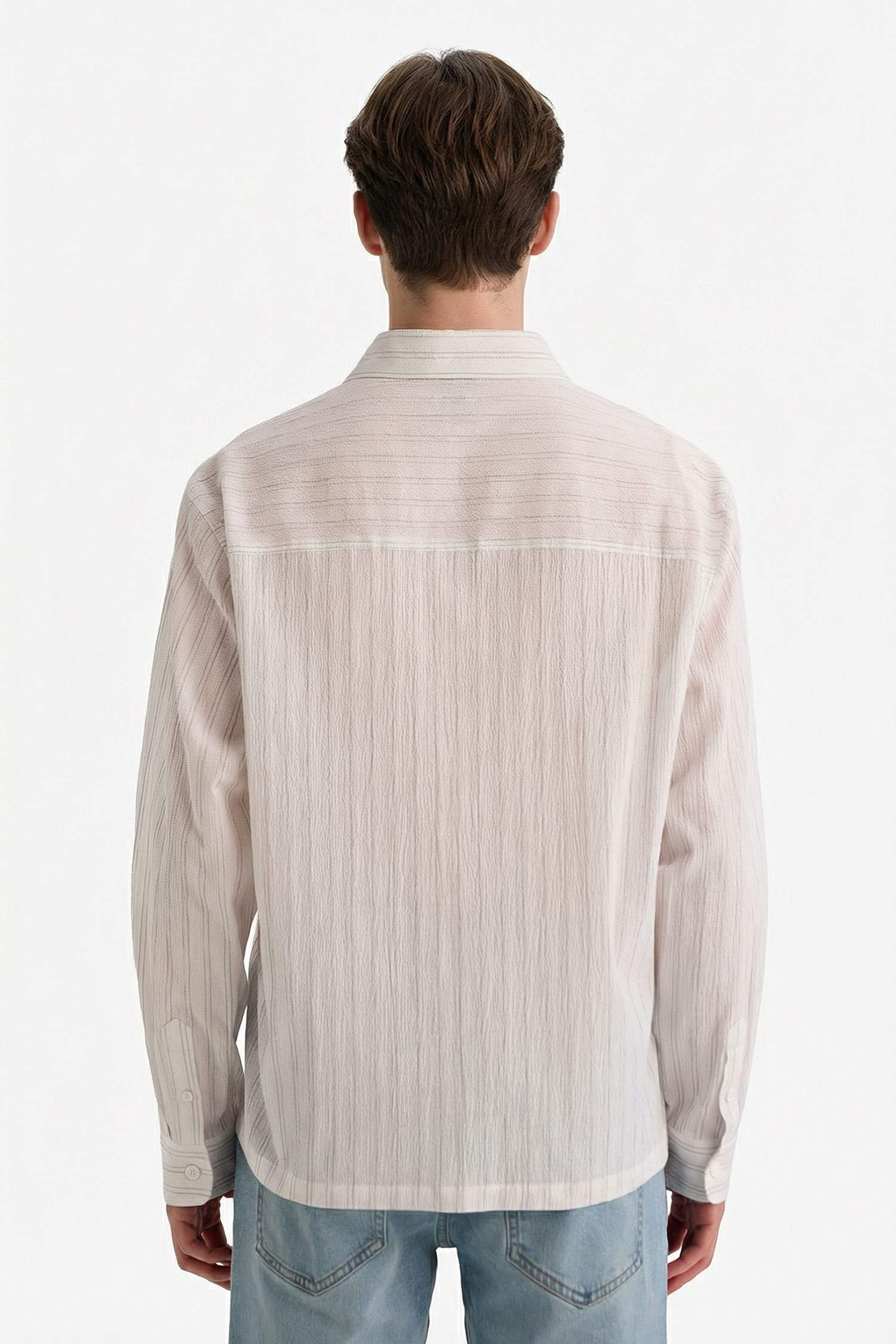 Boxy Fit созылмалы матадан тігілген жейде