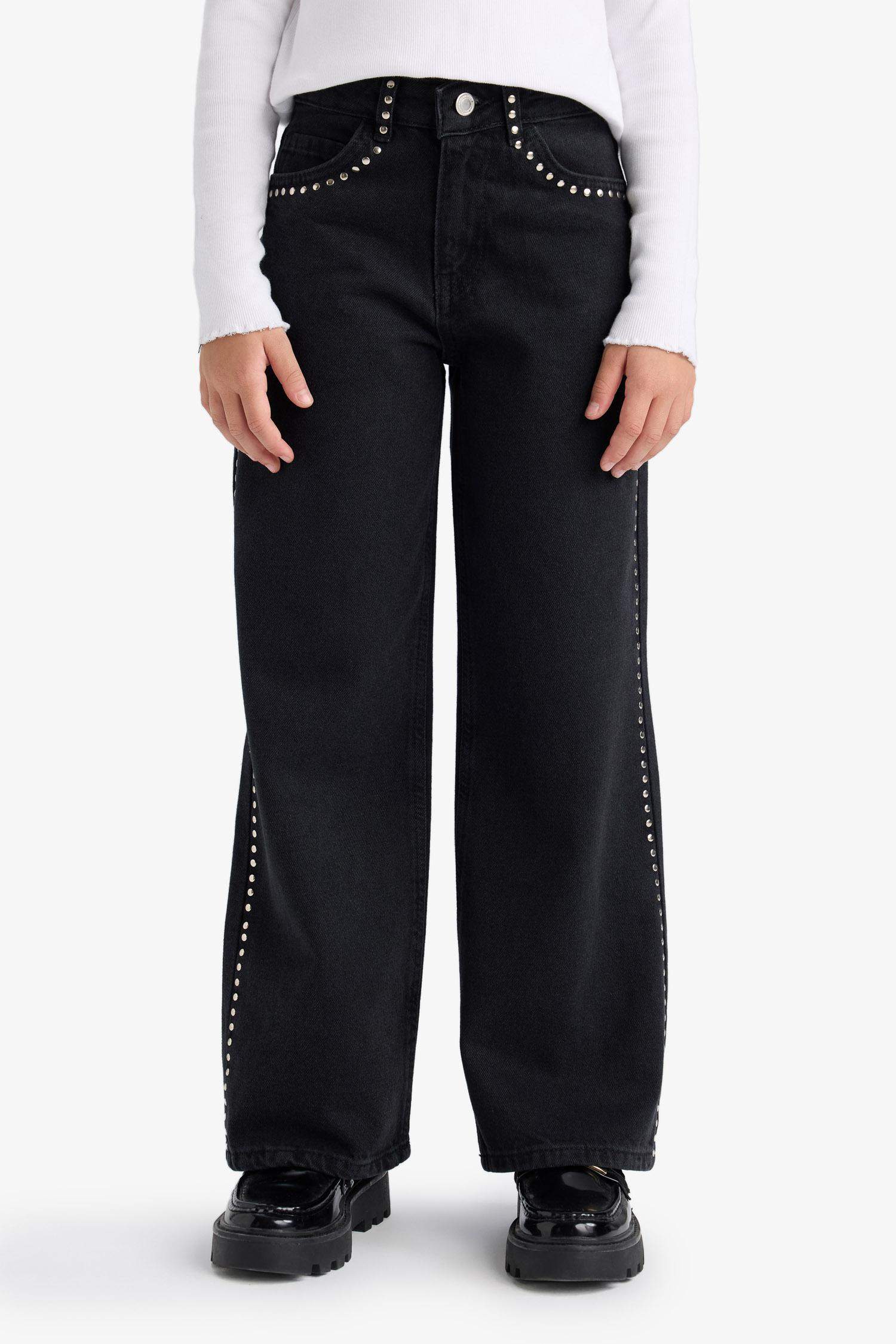 Kız Çocuk Wide Leg Geniş Paça Jean Pantolon