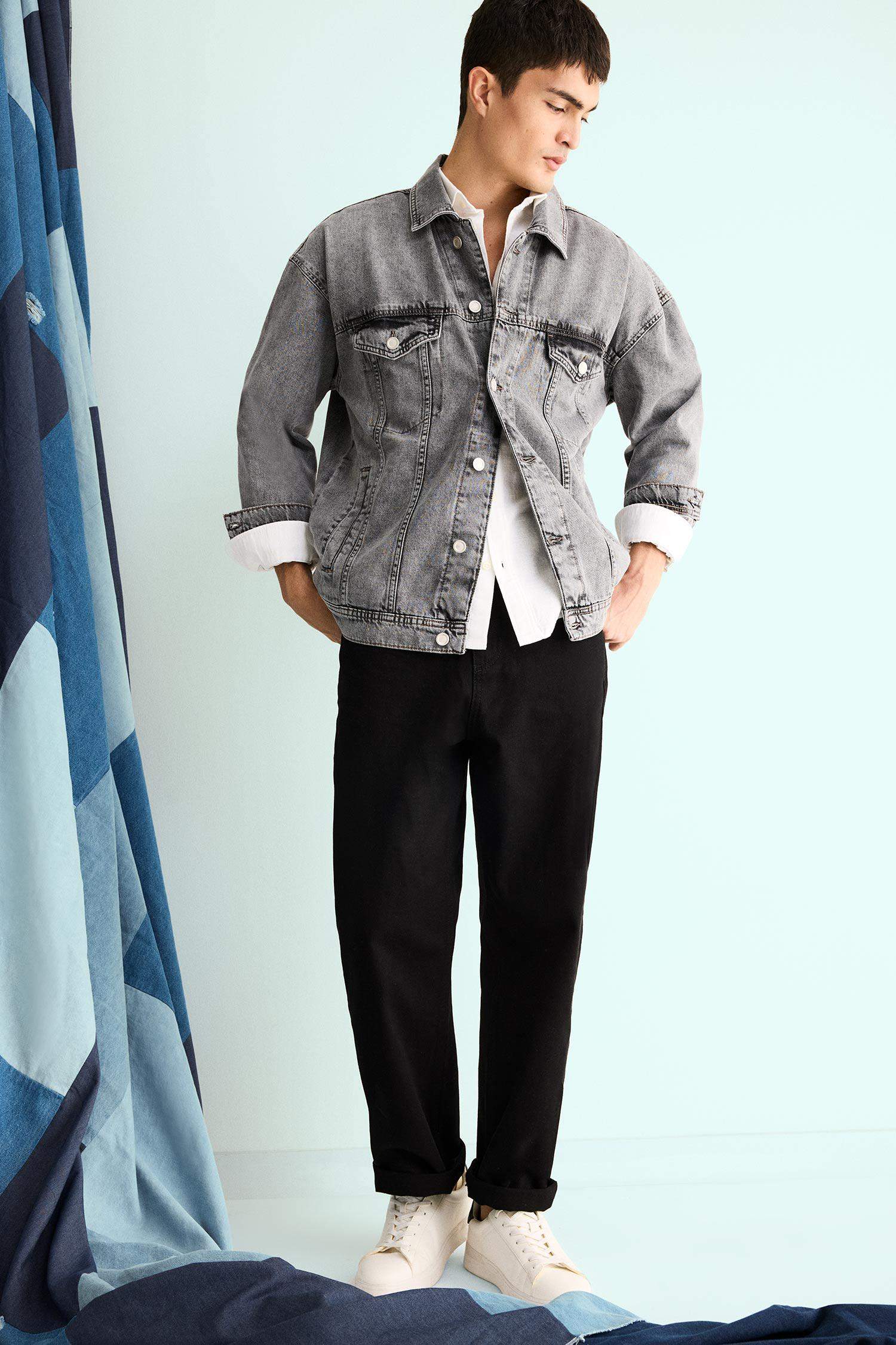 %100 Pamuk Baggy Fit Geniş Paça Jean Pantolon