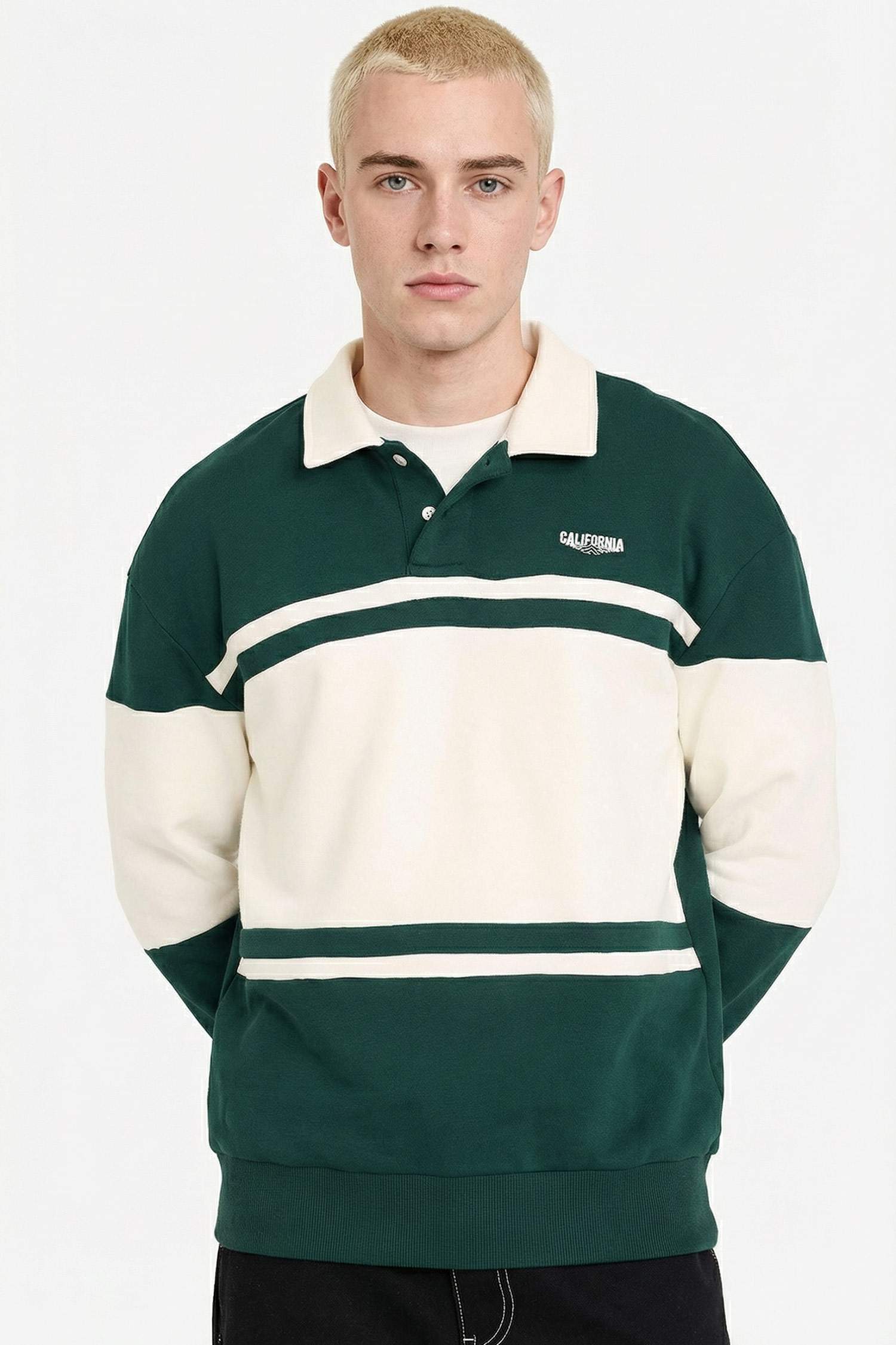 Boxy Fit Polo Yaka Sweatshirt
