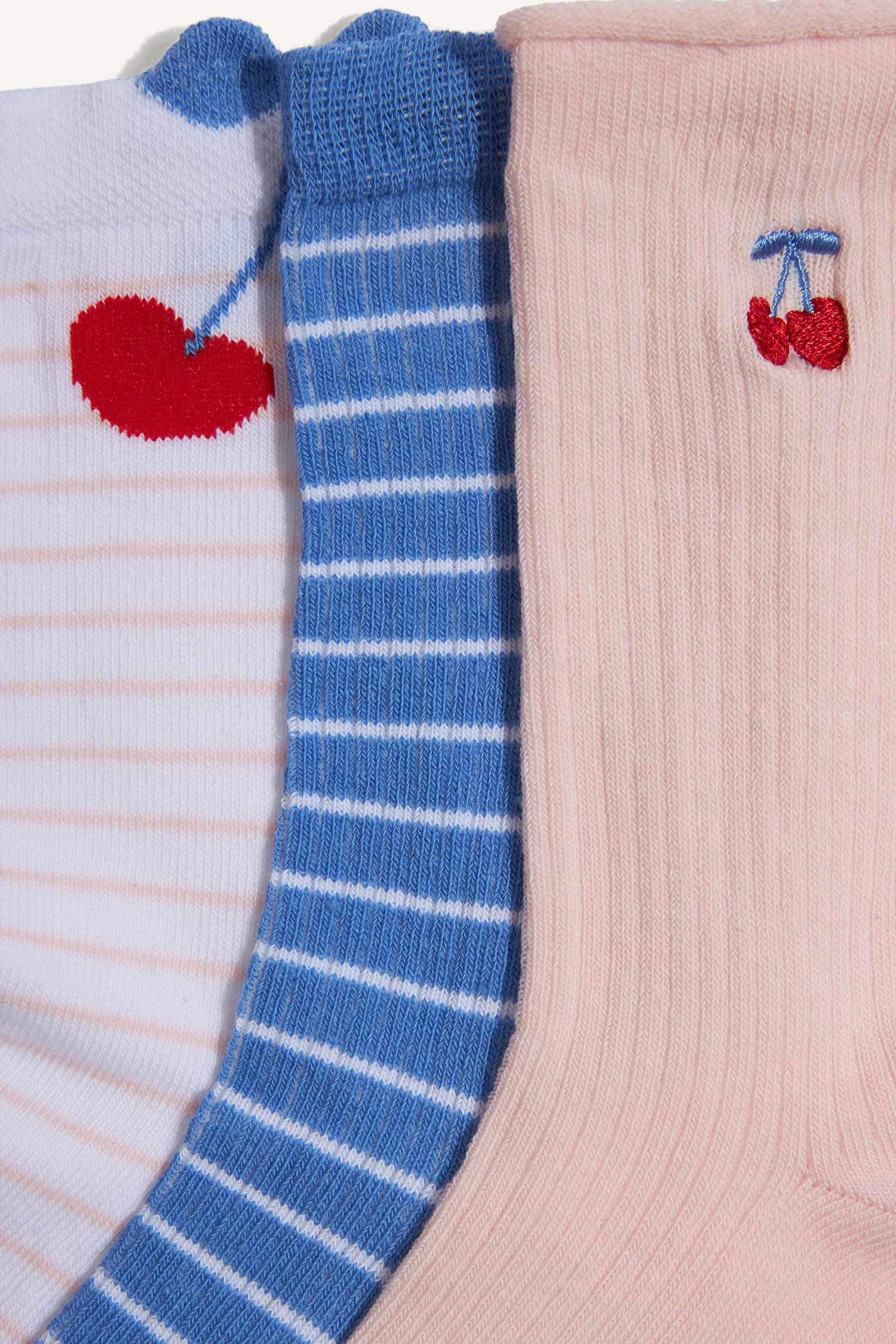 جوارب بنات قطن طويلة - 3 قطع