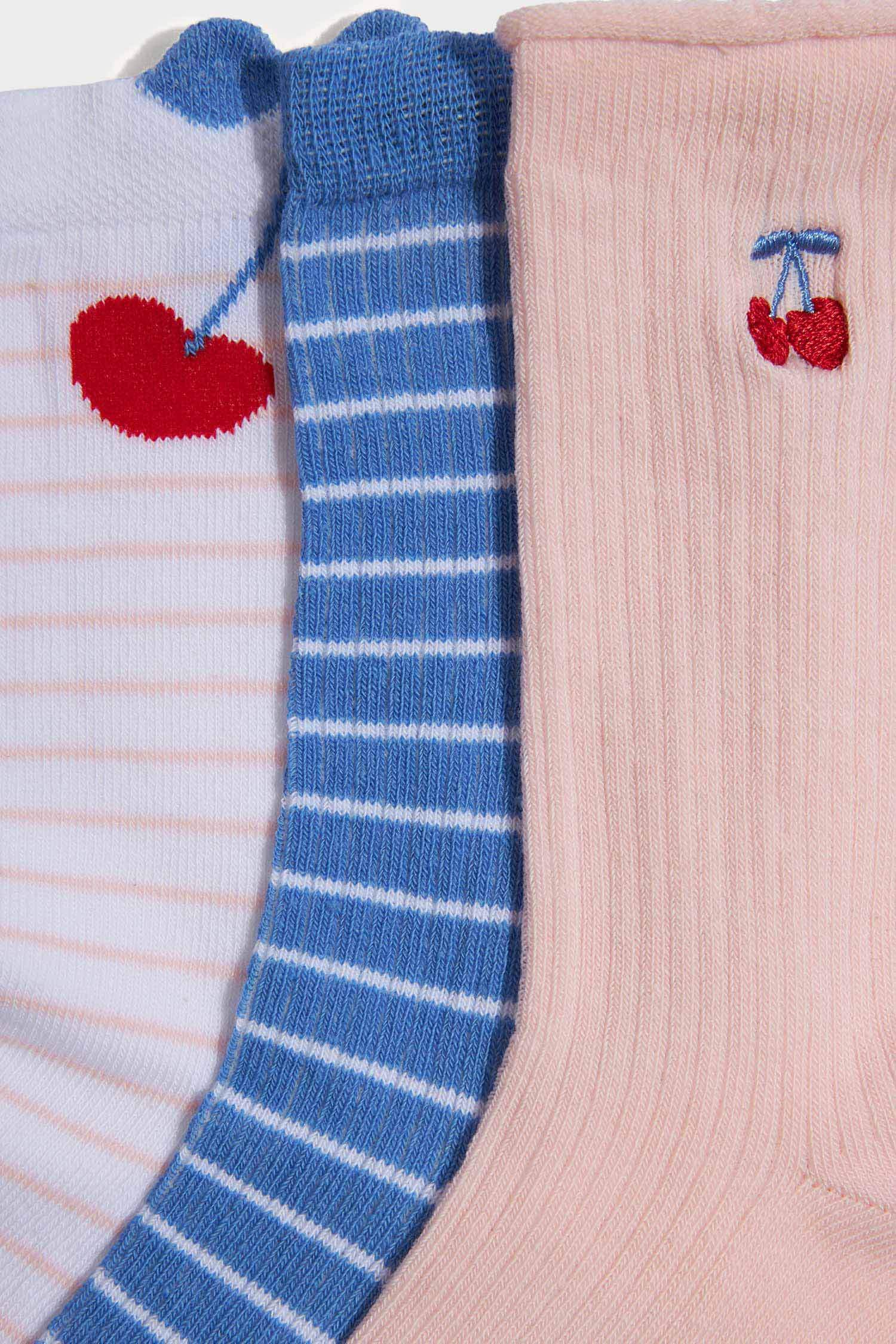 Kız Çocuk 3'lü Pamuklu Uzun Çorap