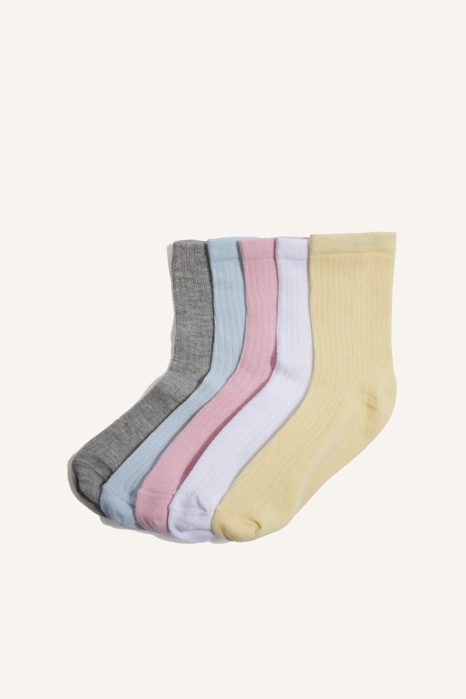 Kız Çocuk 5'li Pamuklu Uzun Çorap