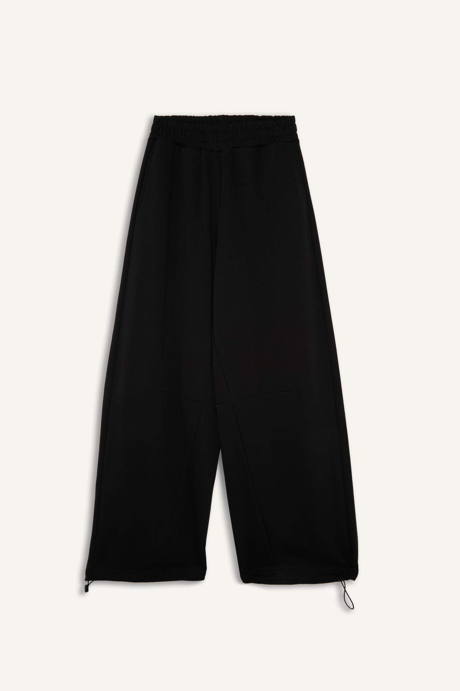 بنطرون بجامة رياضي برجل واسع وخصر مطاطي