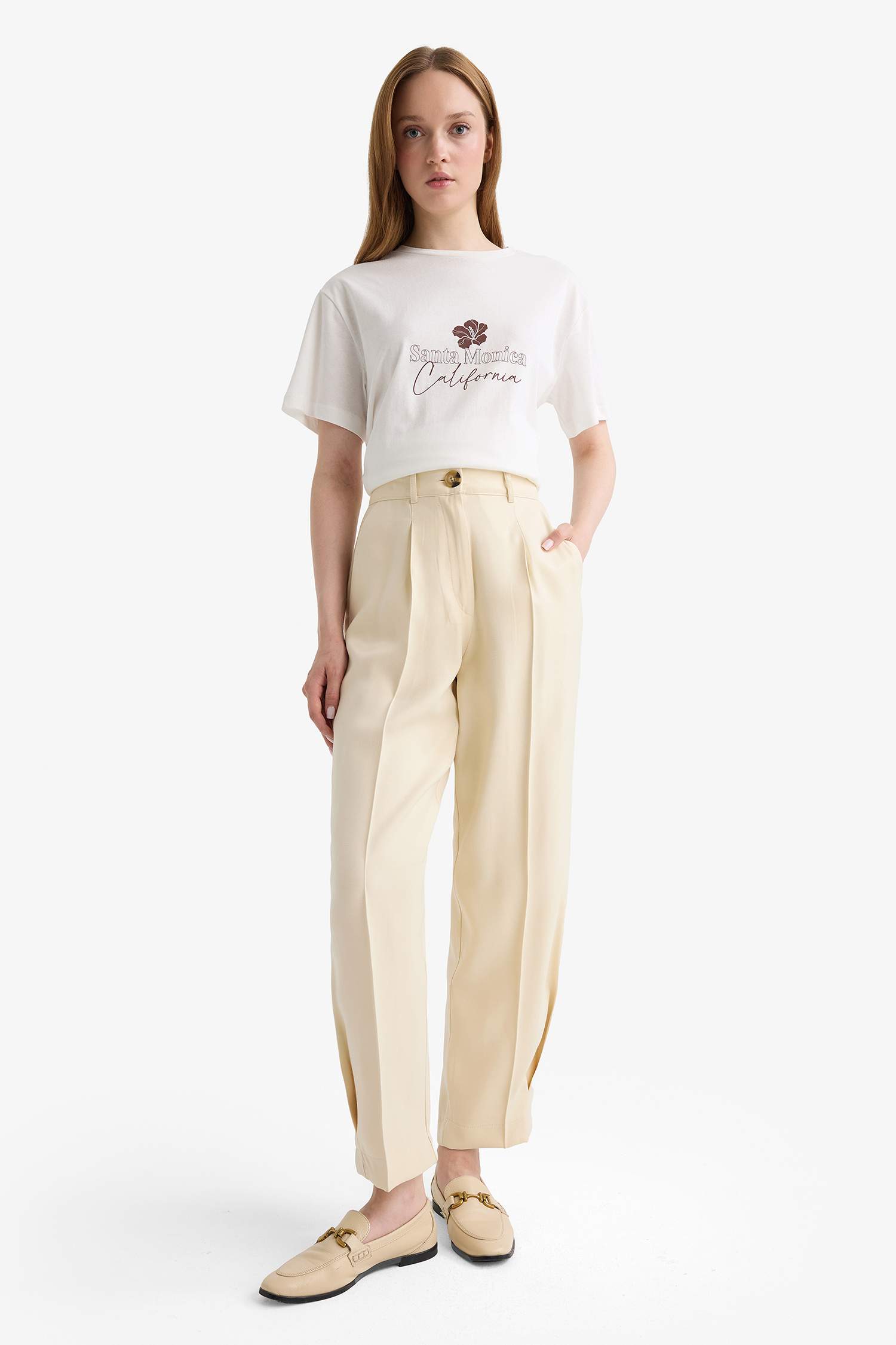 Regular Fit Satin Trousers
