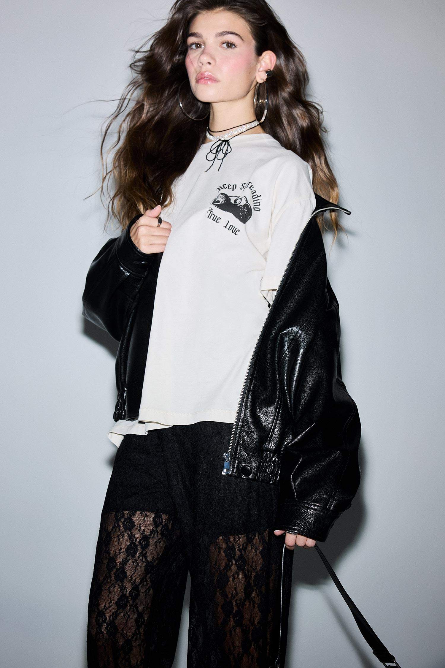 Oversize Fit Printed Crew Neck Short Sleeve T-Shirt