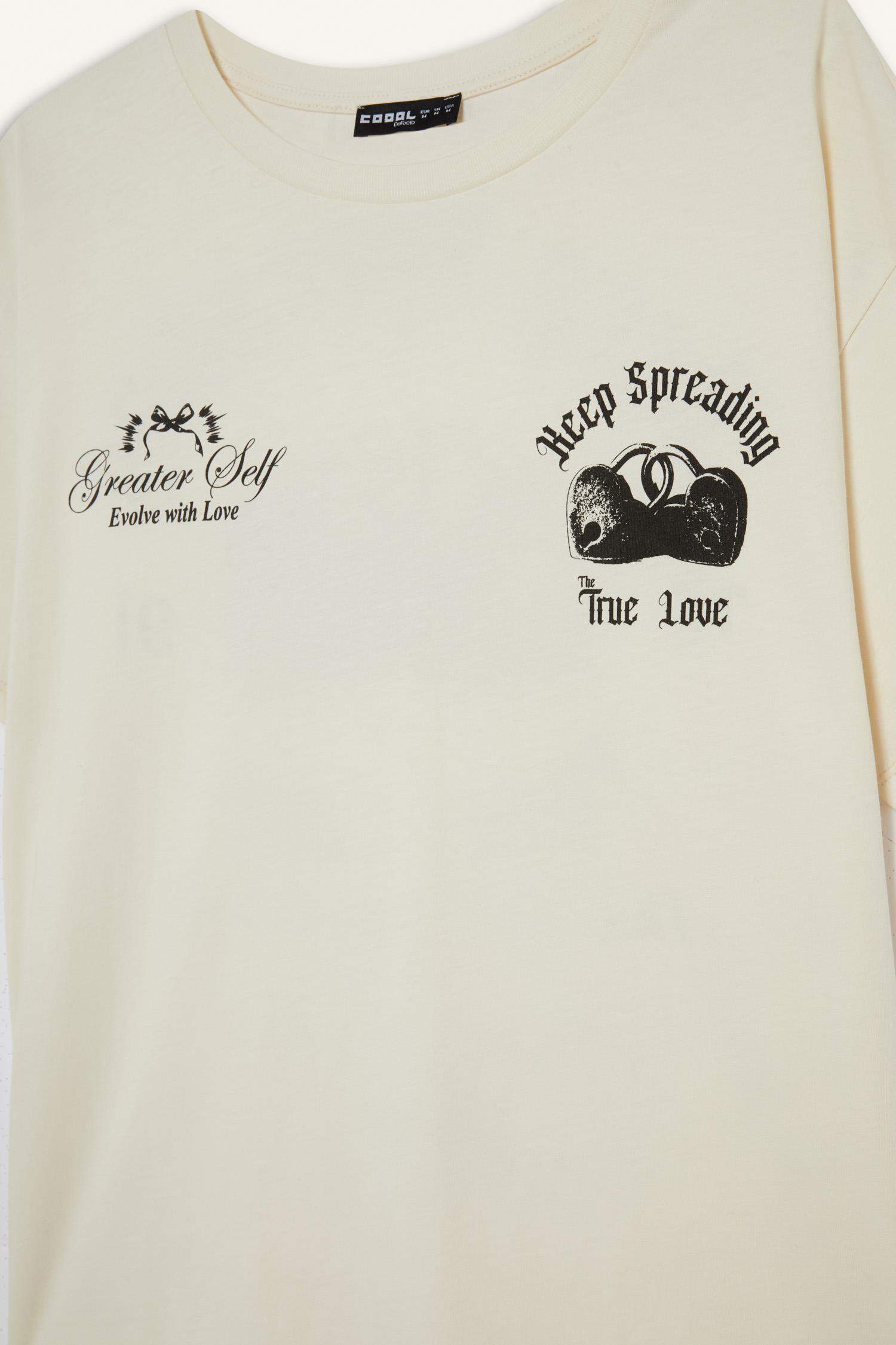 Oversize Fit Printed Crew Neck Short Sleeve T-Shirt