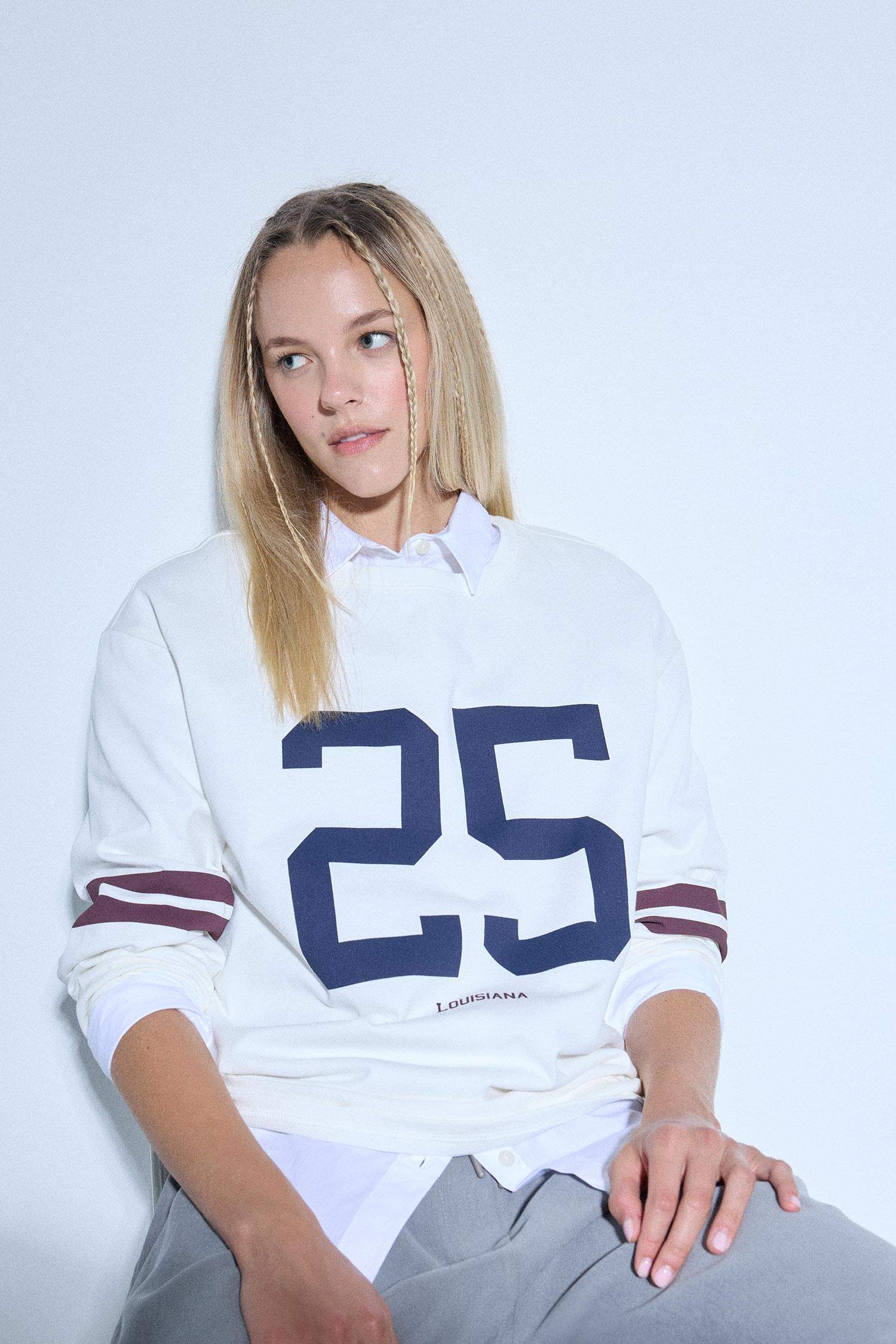 Sweatshirt imprimé à col rond Coupe ample