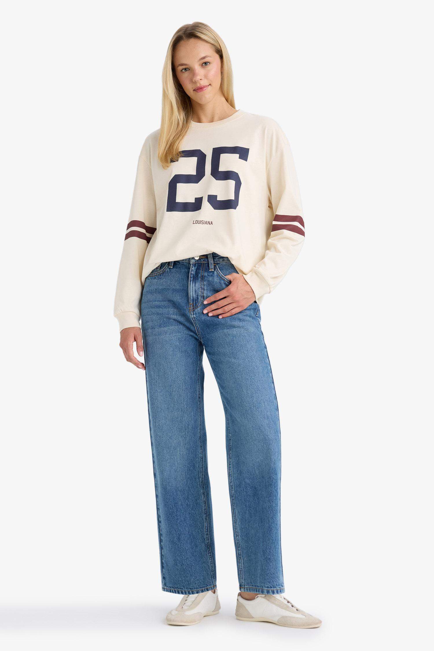 Sweatshirt imprimé à col rond Coupe ample