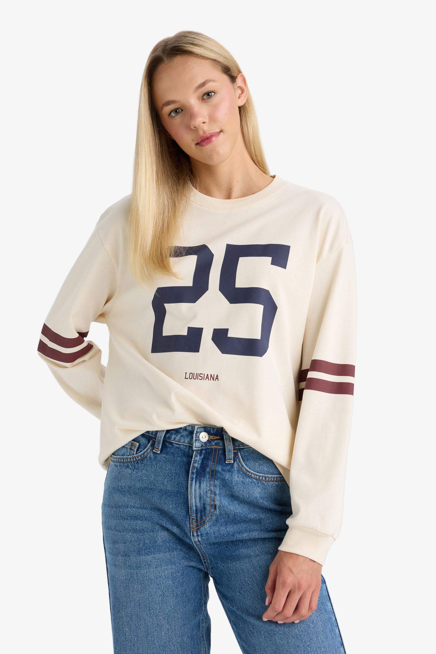 Sweatshirt imprimé à col rond Coupe ample