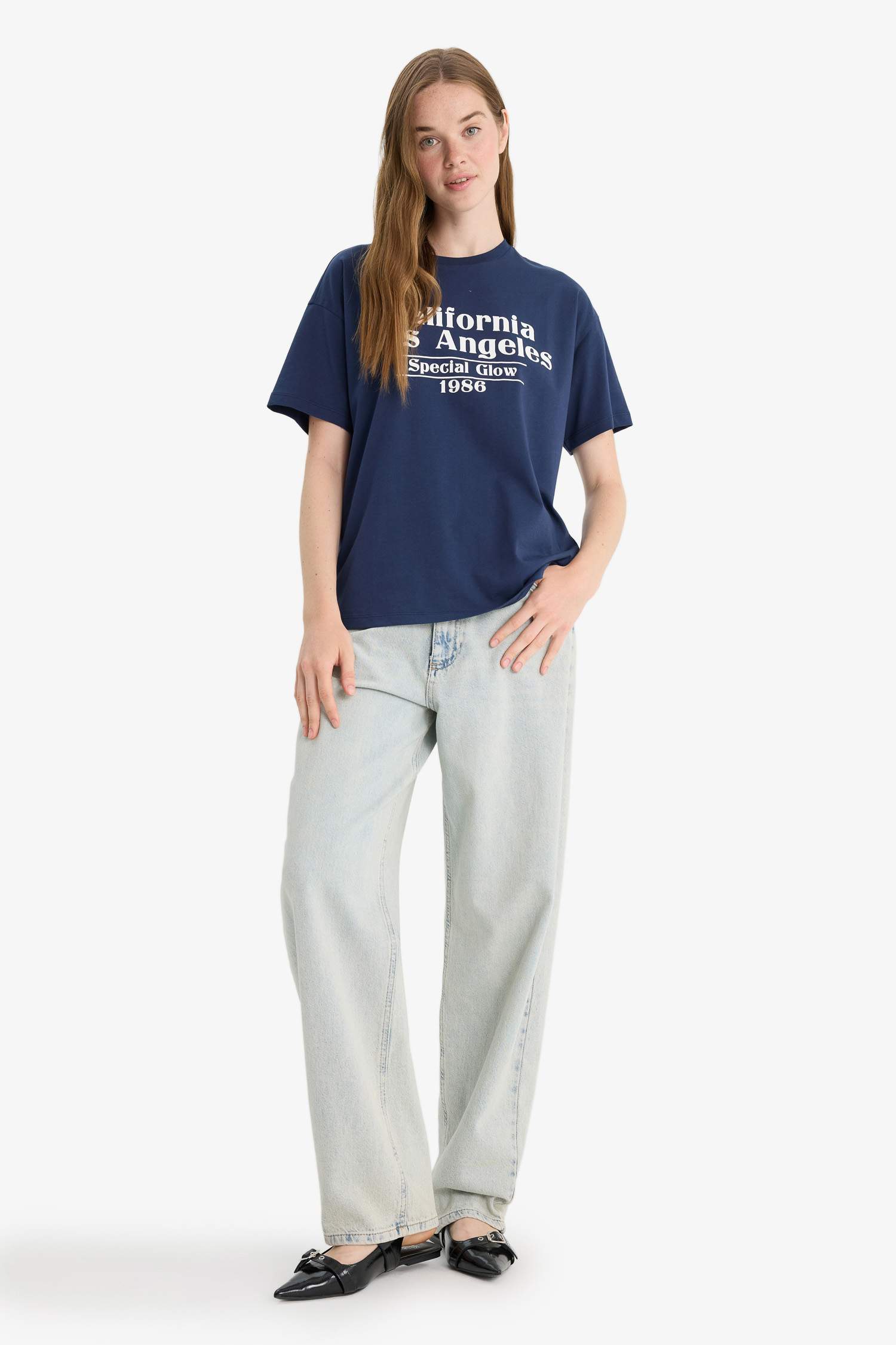 Oversize Fit Crew Neck Printed T-Shirt