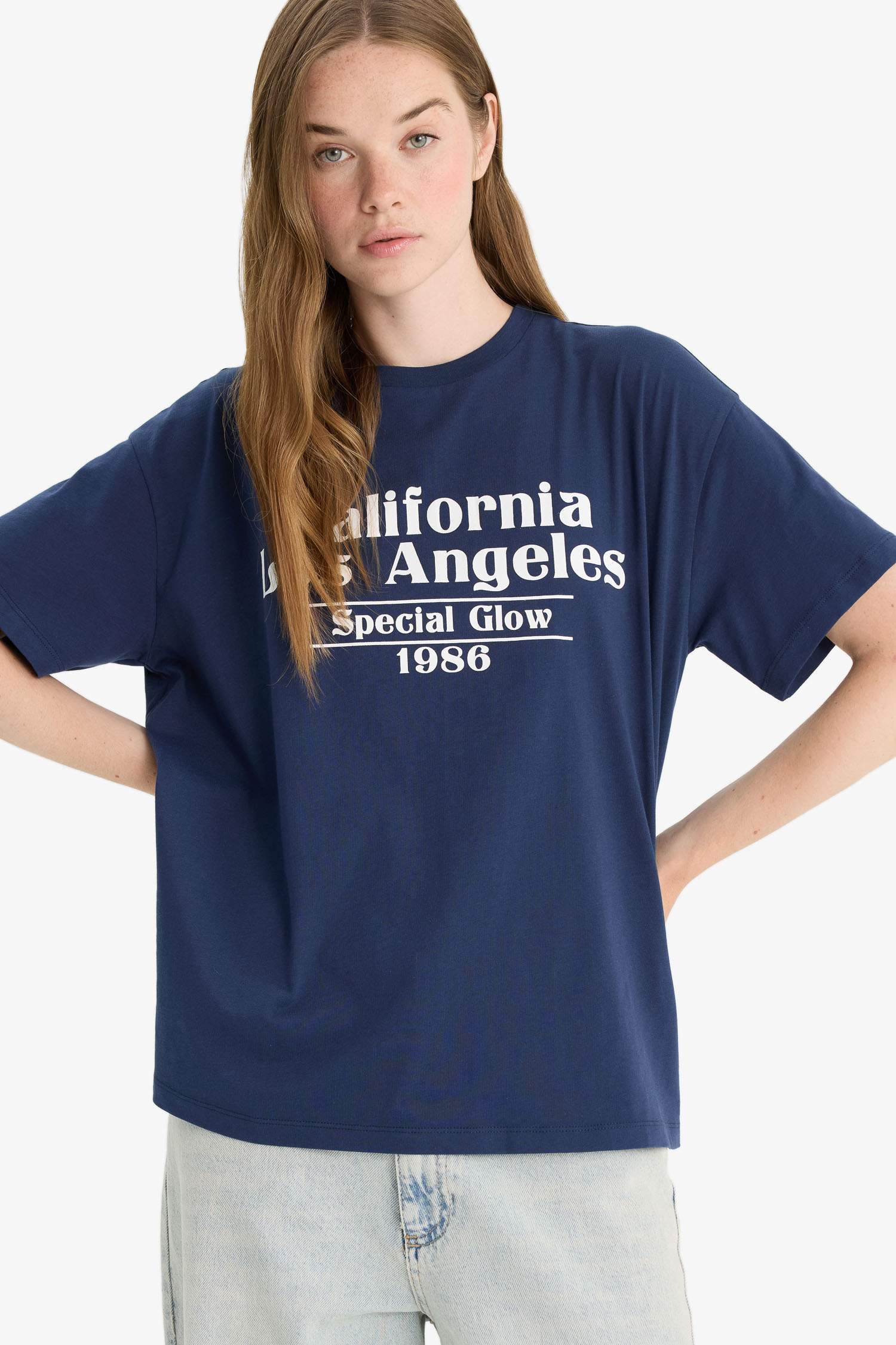 Oversize Fit Crew Neck Printed T-Shirt