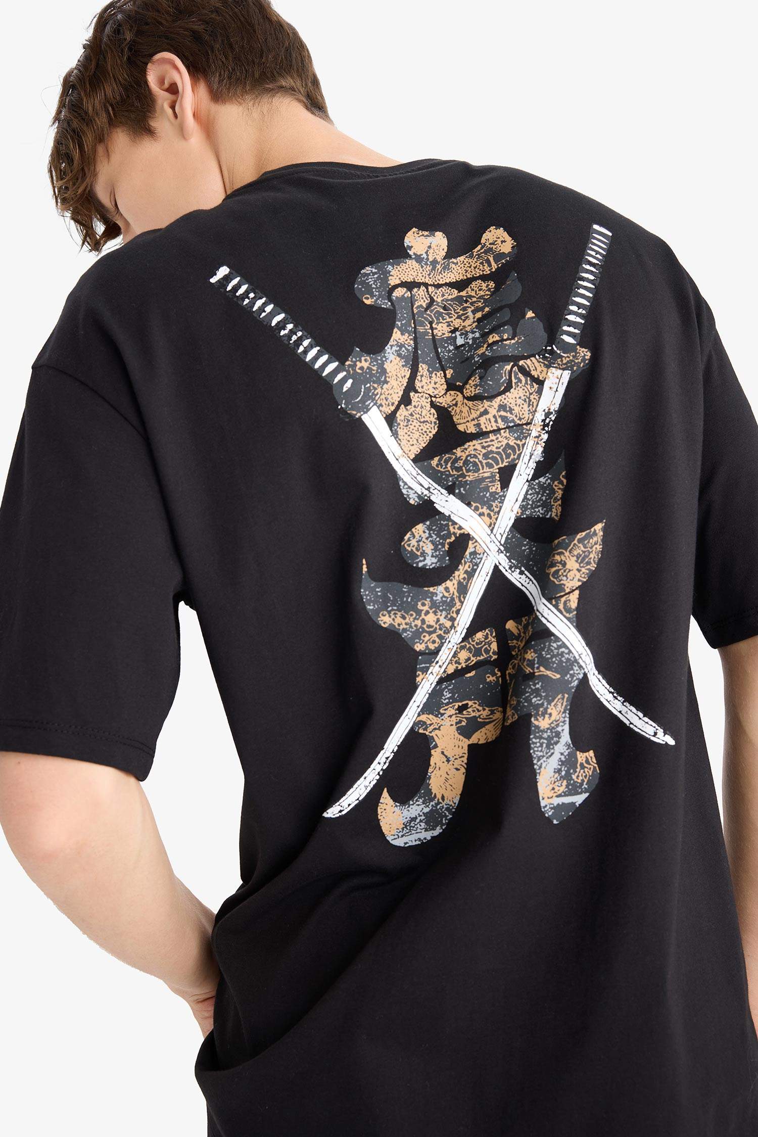 Regular Fit Crew Neck Back Print T-Shirt