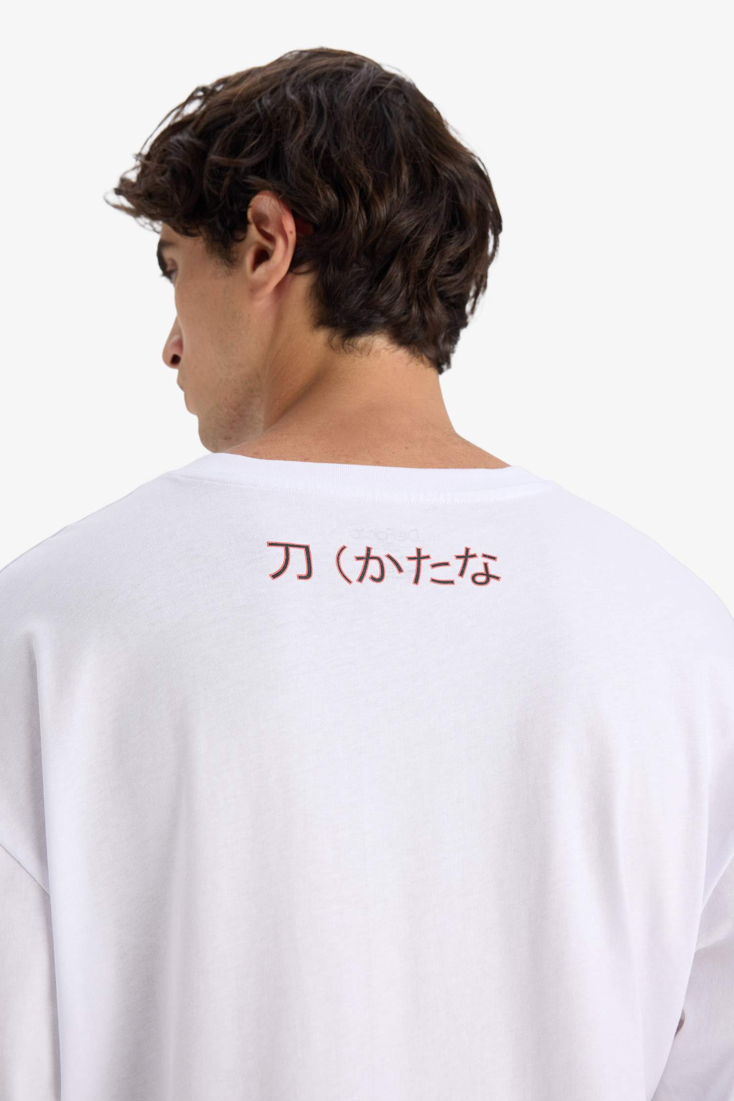 تيشيرت نص ردن اوفر سايز مطبوع بياخة مستديرة