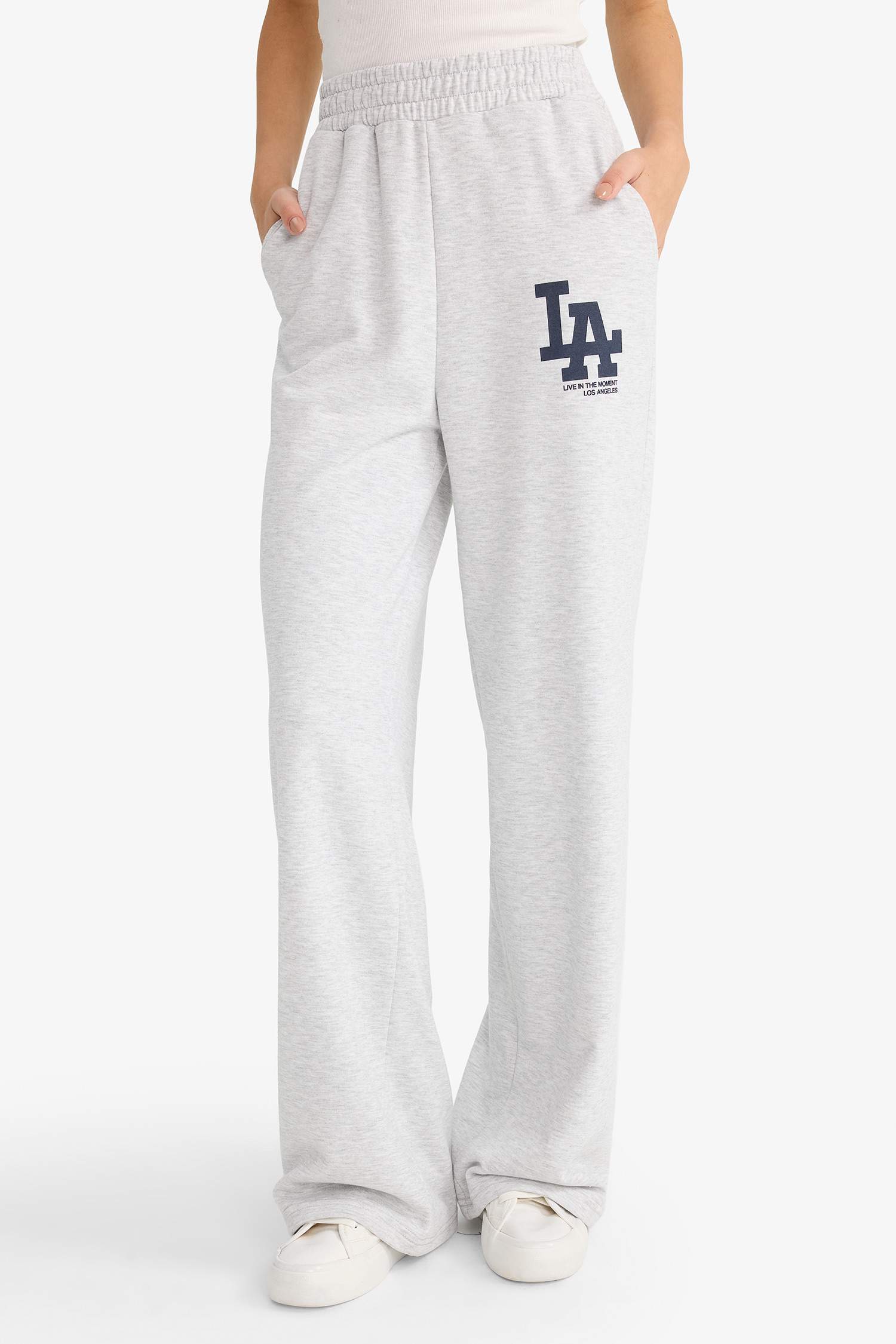 Coool Wide Leg Geniş Paça Beli Lastikli Baskılı Eşofman Altı