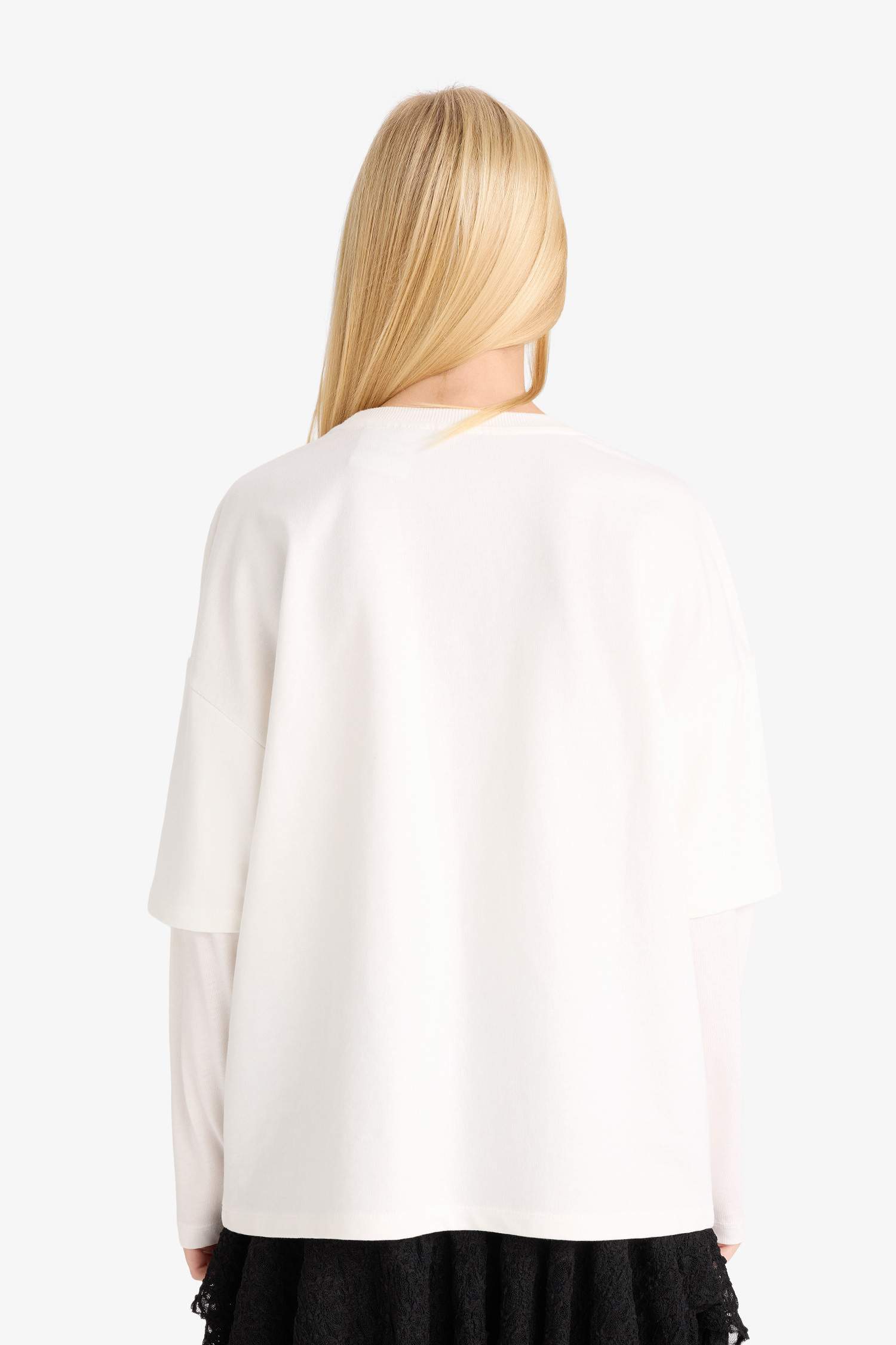 Hello Kitty Oversize Fit Crew Neck Long Sleeve T-Shirt