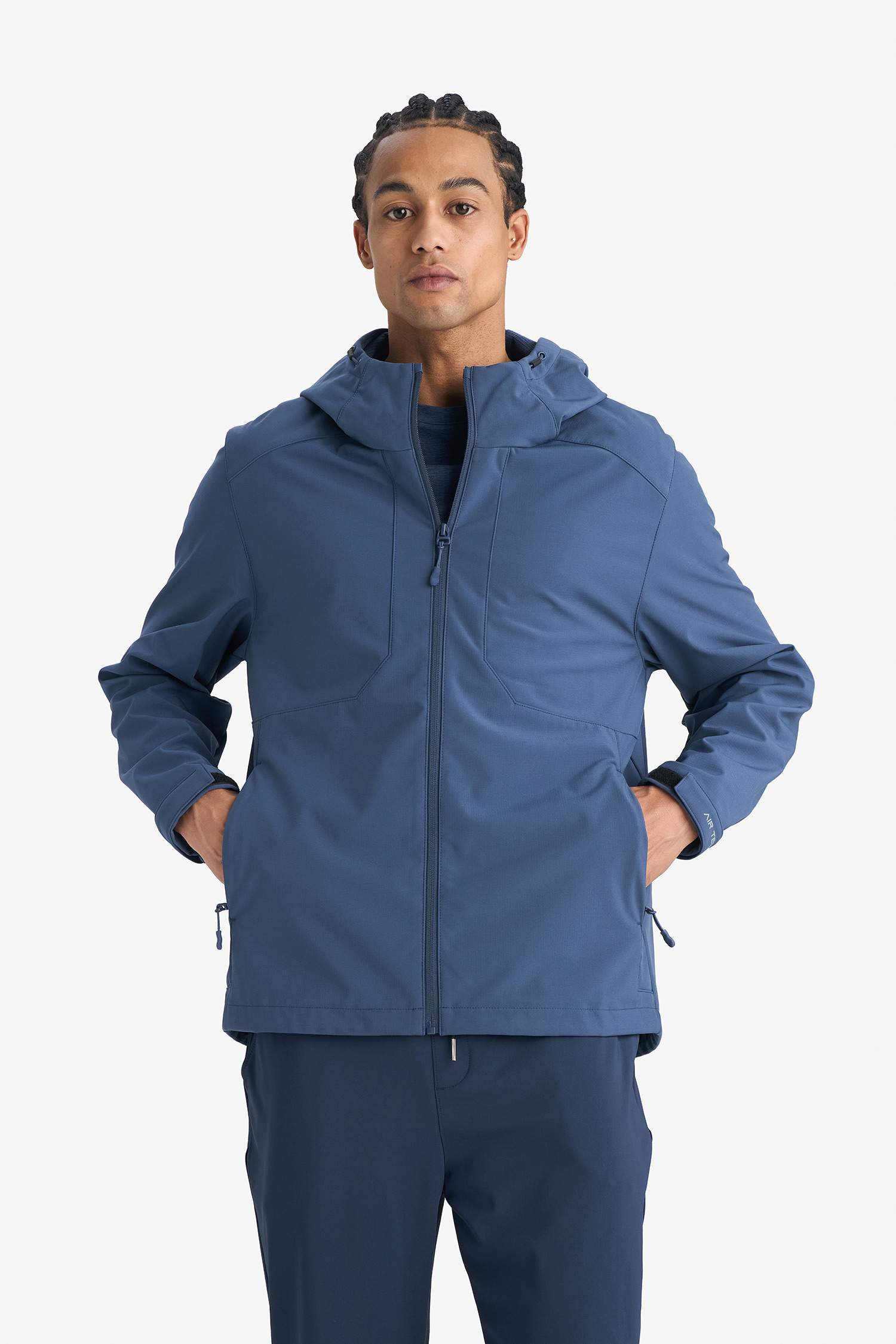 Regular Fit жел өткізбейтін су итергіш капюшоны бар найзағайлы куртка