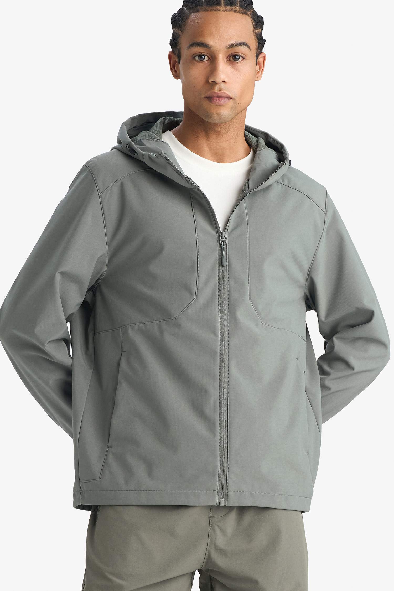 Ветрозащитная водоотталкивающая куртка на молнии с капюшоном Regular Fit