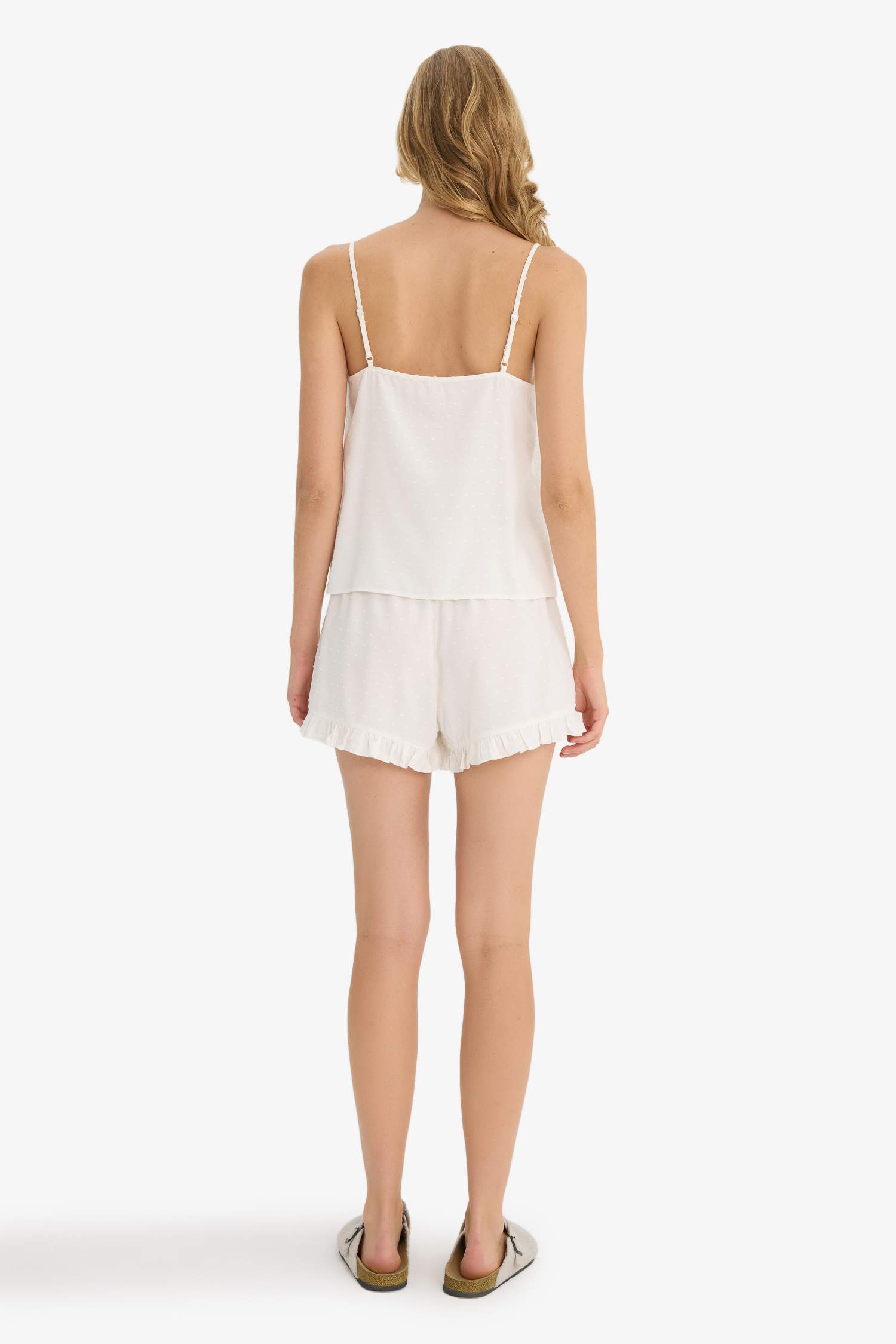 Pijama Takımı Regular Fit Askılı Vual Üst Şort-Fall in Love