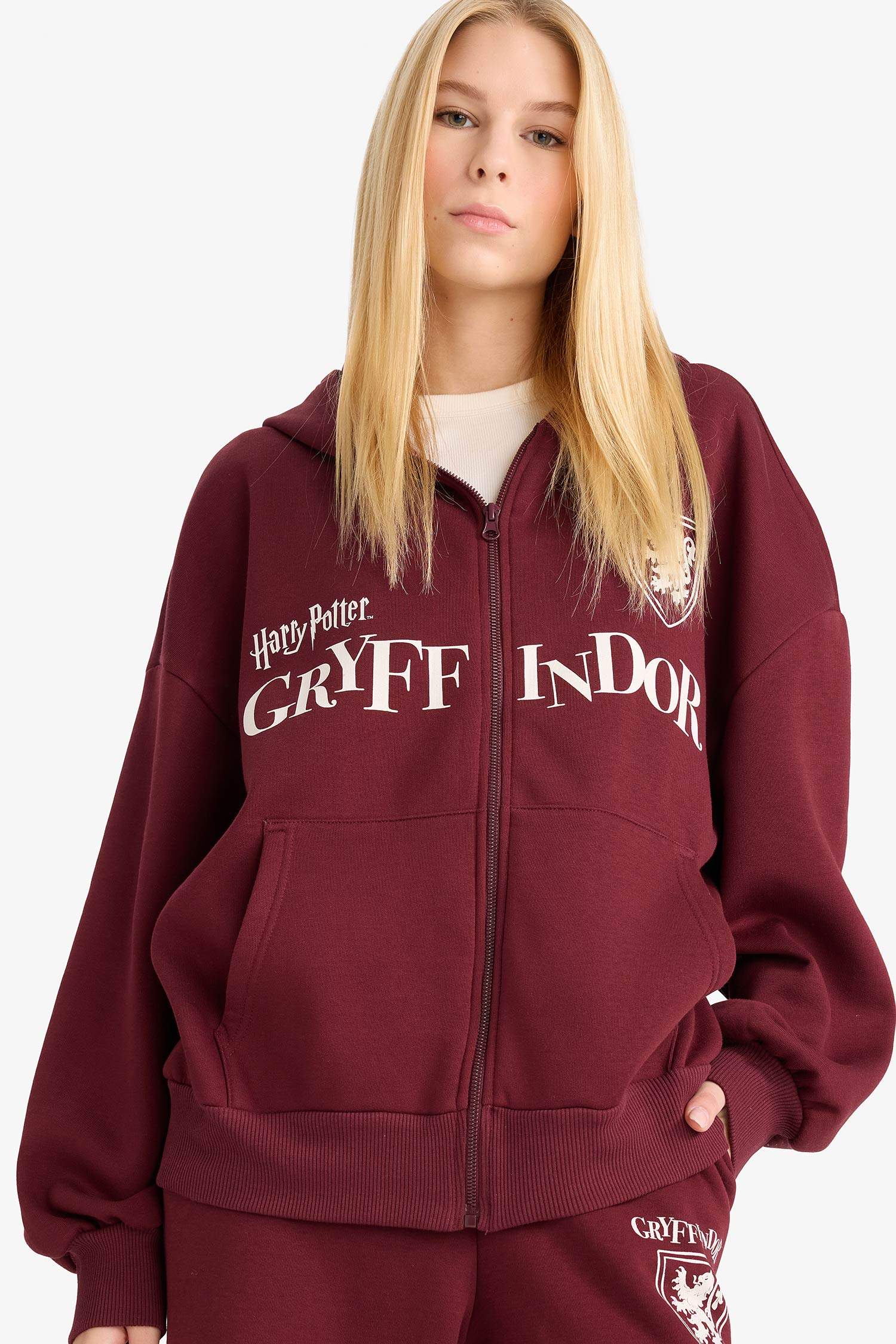 Coool Harry Potter Oversize Geniş Kalıp Kapüşonlu Fermuarlı Sweatshirt 