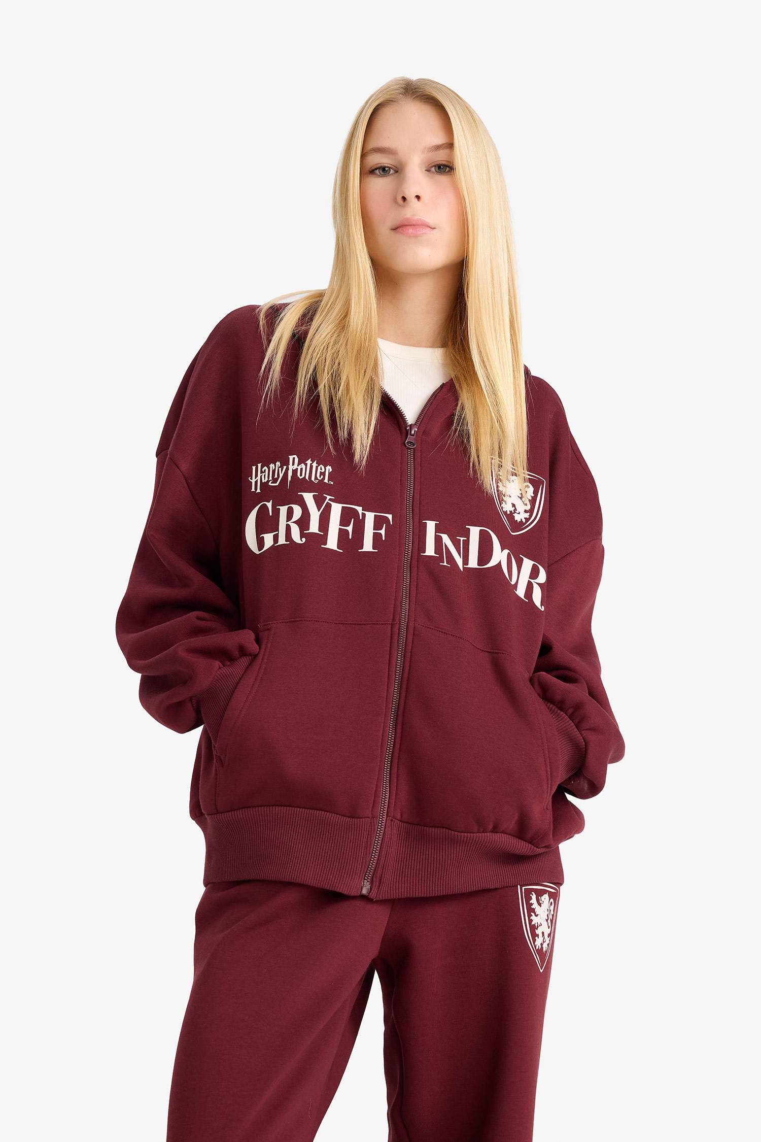 Coool Harry Potter Oversize Geniş Kalıp Kapüşonlu Fermuarlı Sweatshirt 