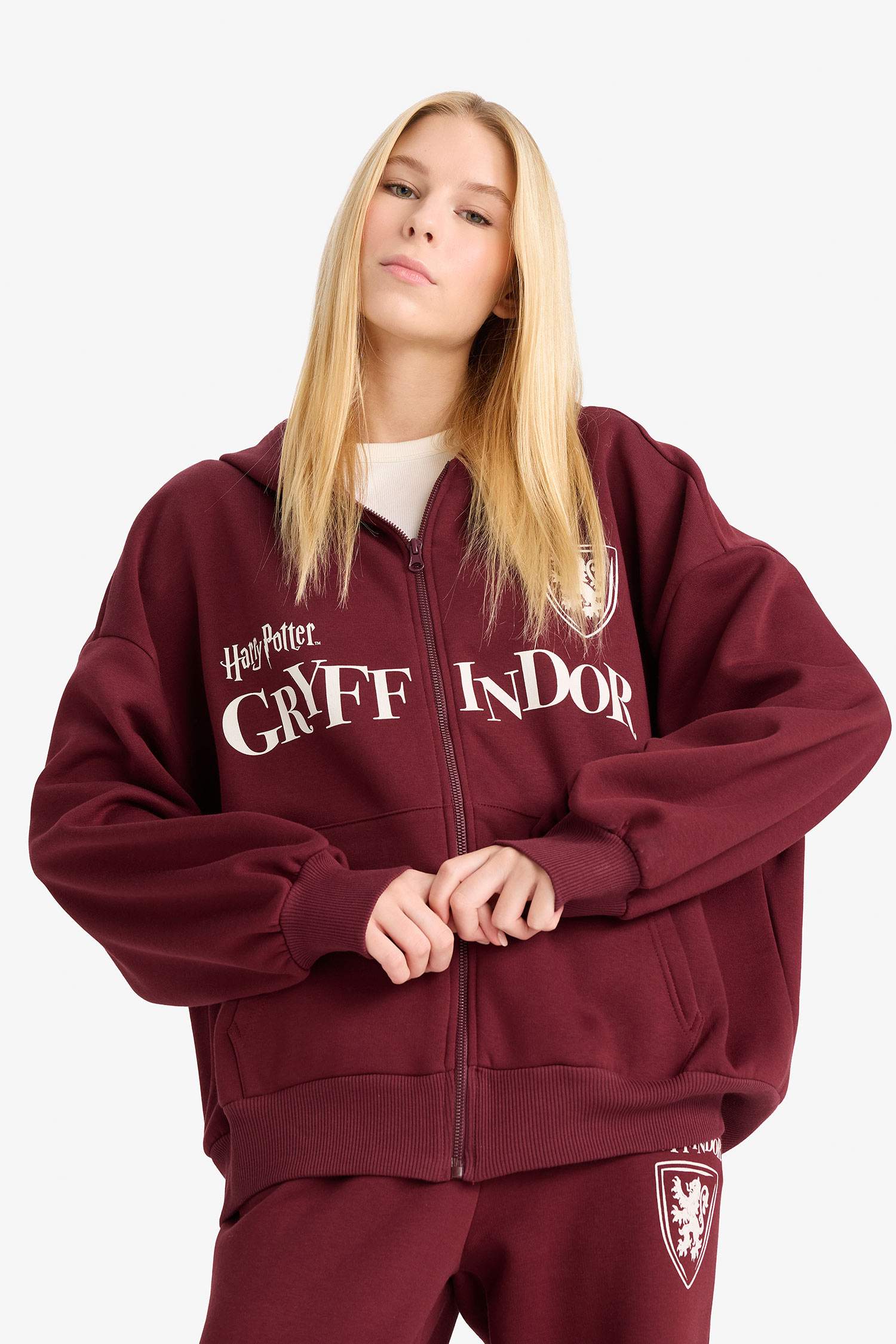 Coool Harry Potter Oversize Geniş Kalıp Kapüşonlu Fermuarlı Sweatshirt 