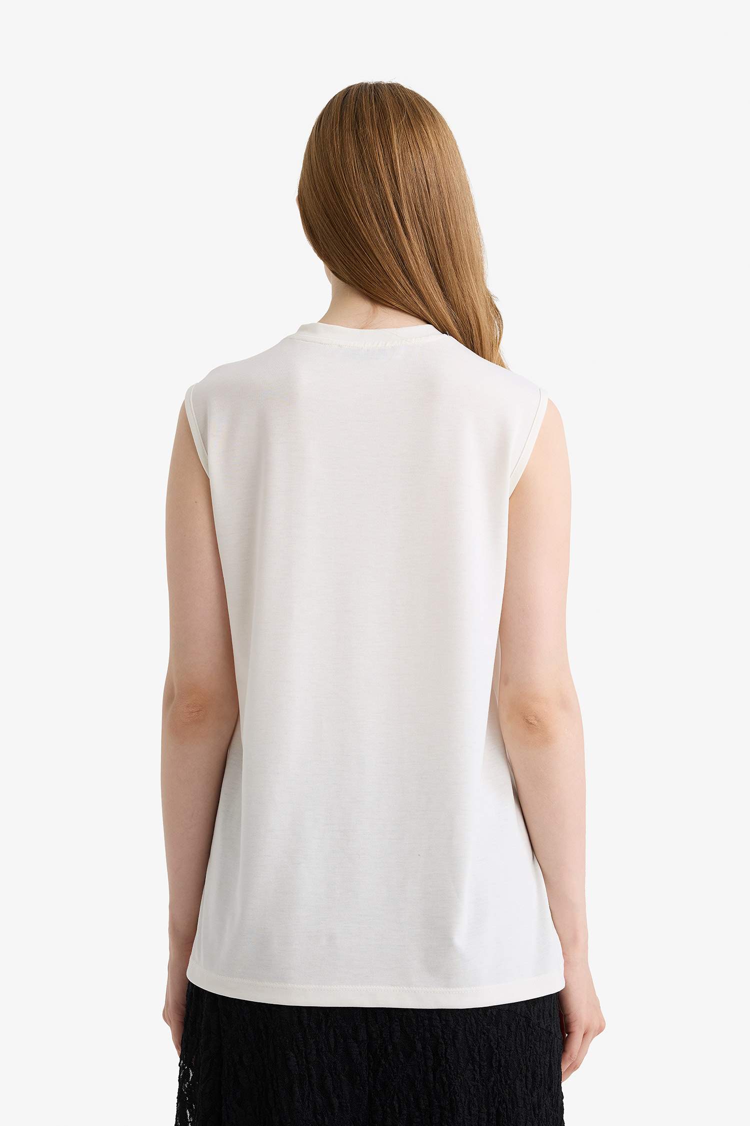 Regular Fit Bisiklet Yaka Kolsuz Tunik