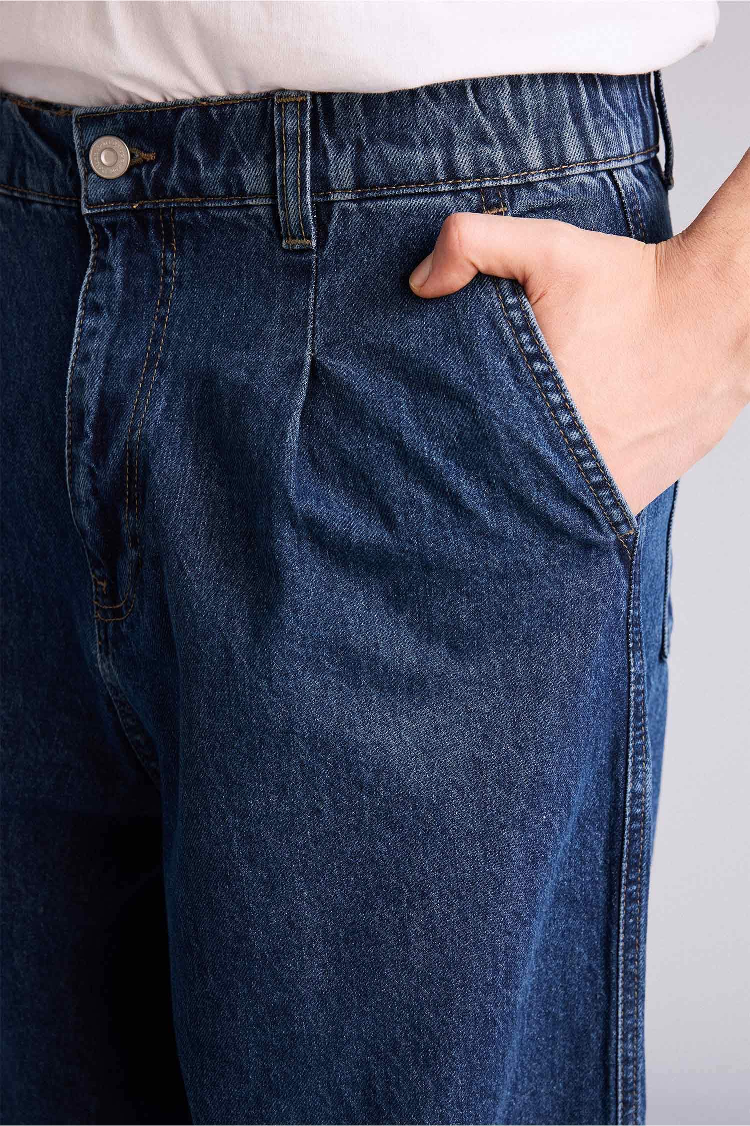 Esnek Belli Barrel Fit Jean Pantolon