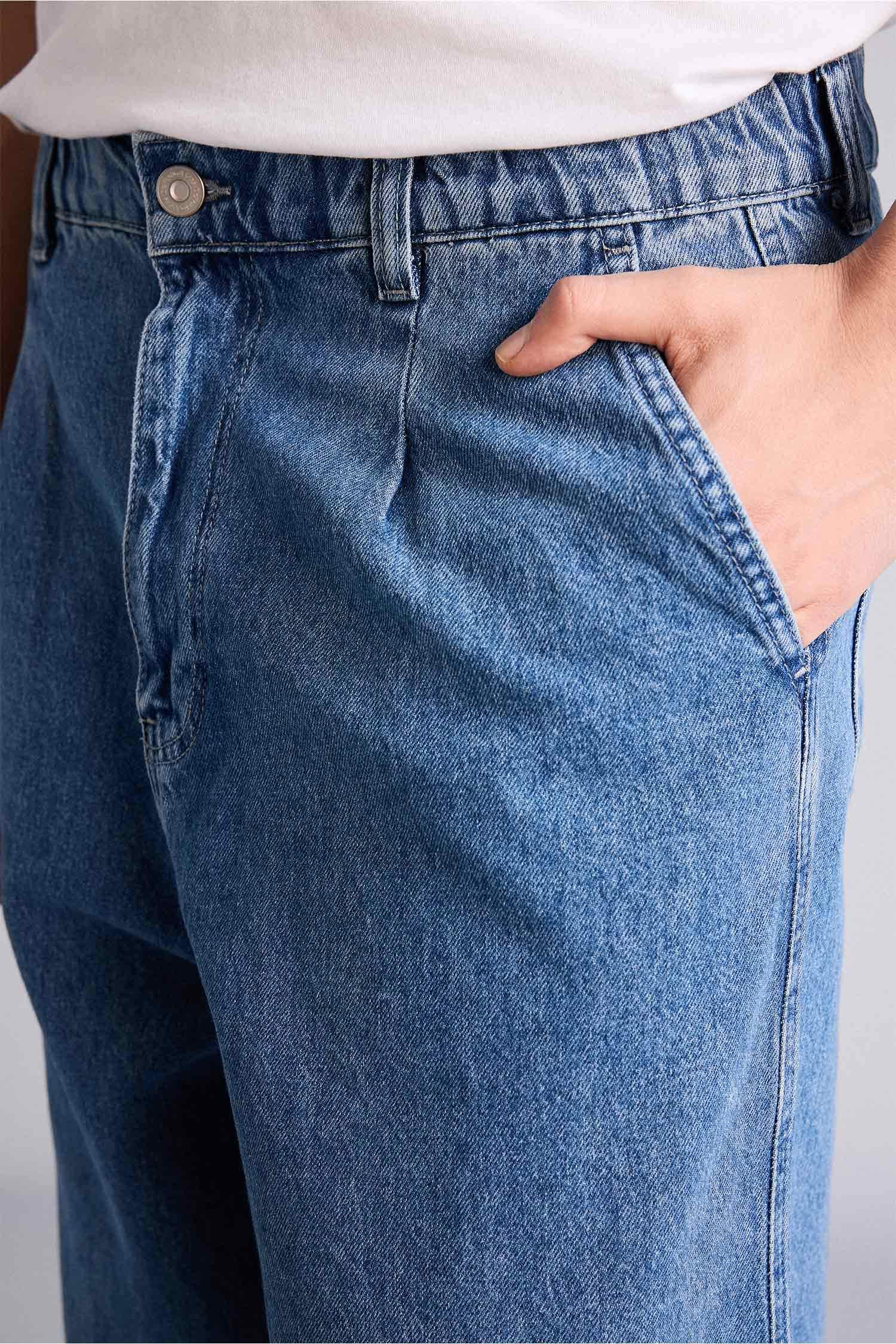 Esnek Belli Barrel Fit Jean Pantolon