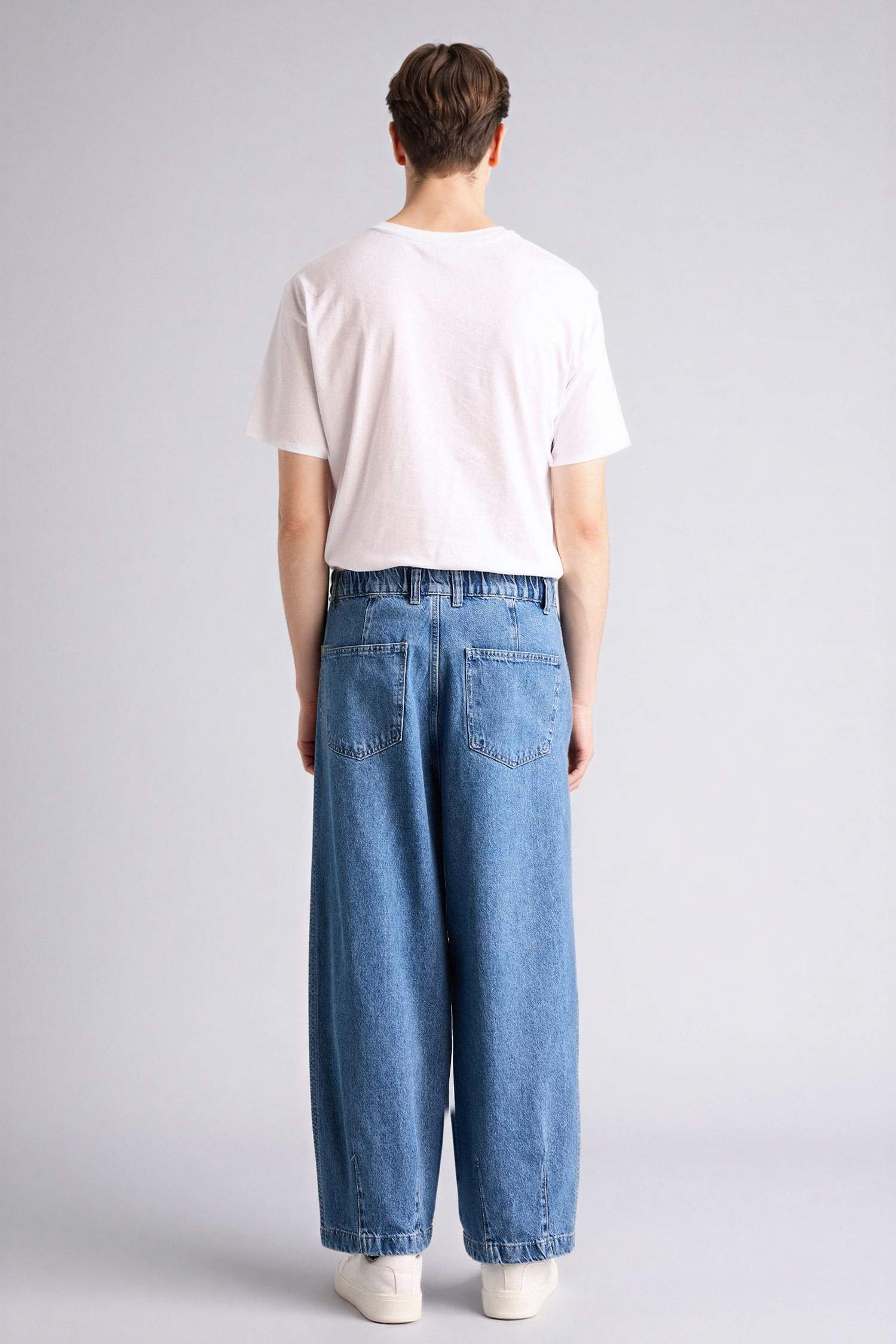 Esnek Belli Barrel Fit Jean Pantolon