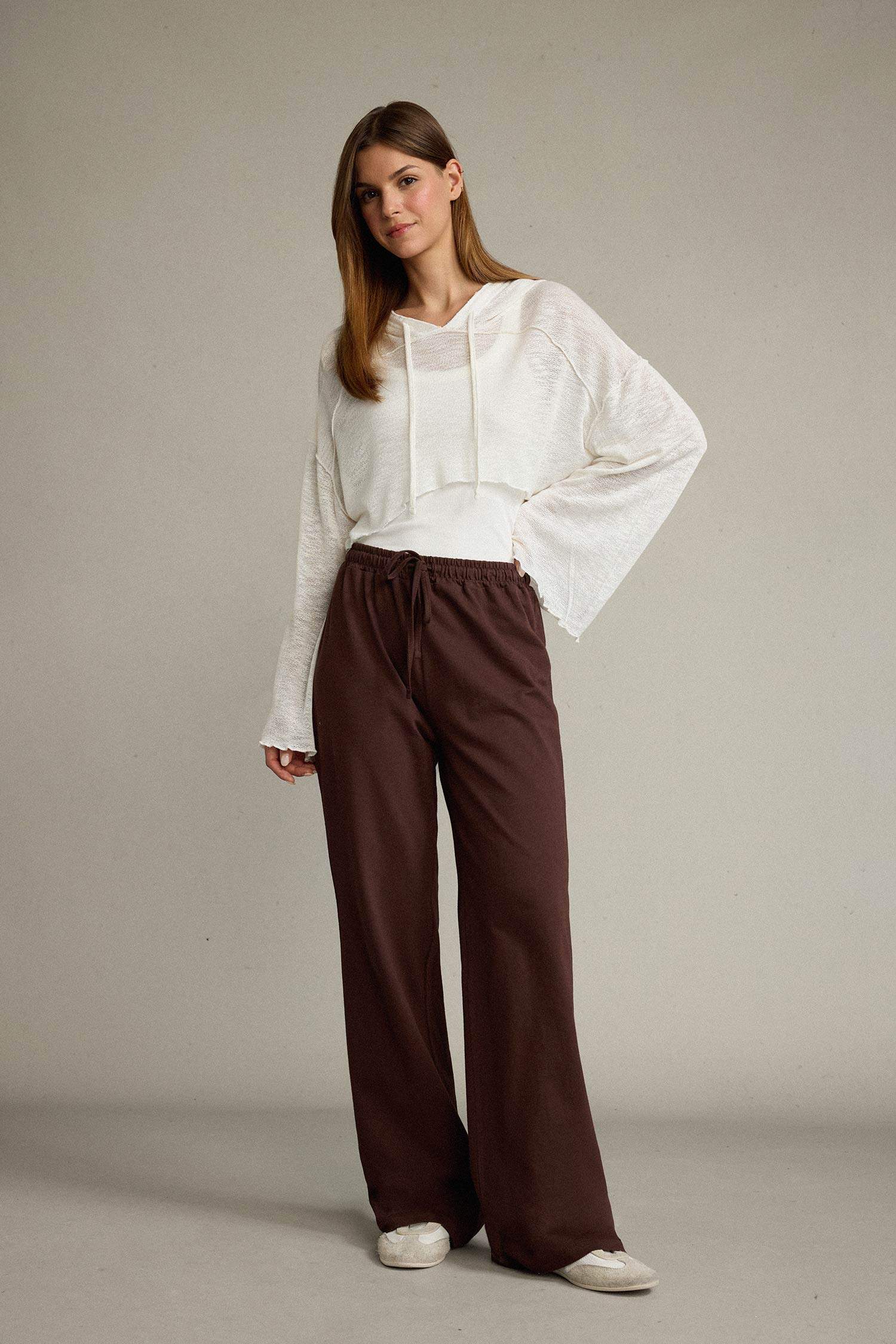 Fitted Üç Cepli Uzun Pantolon