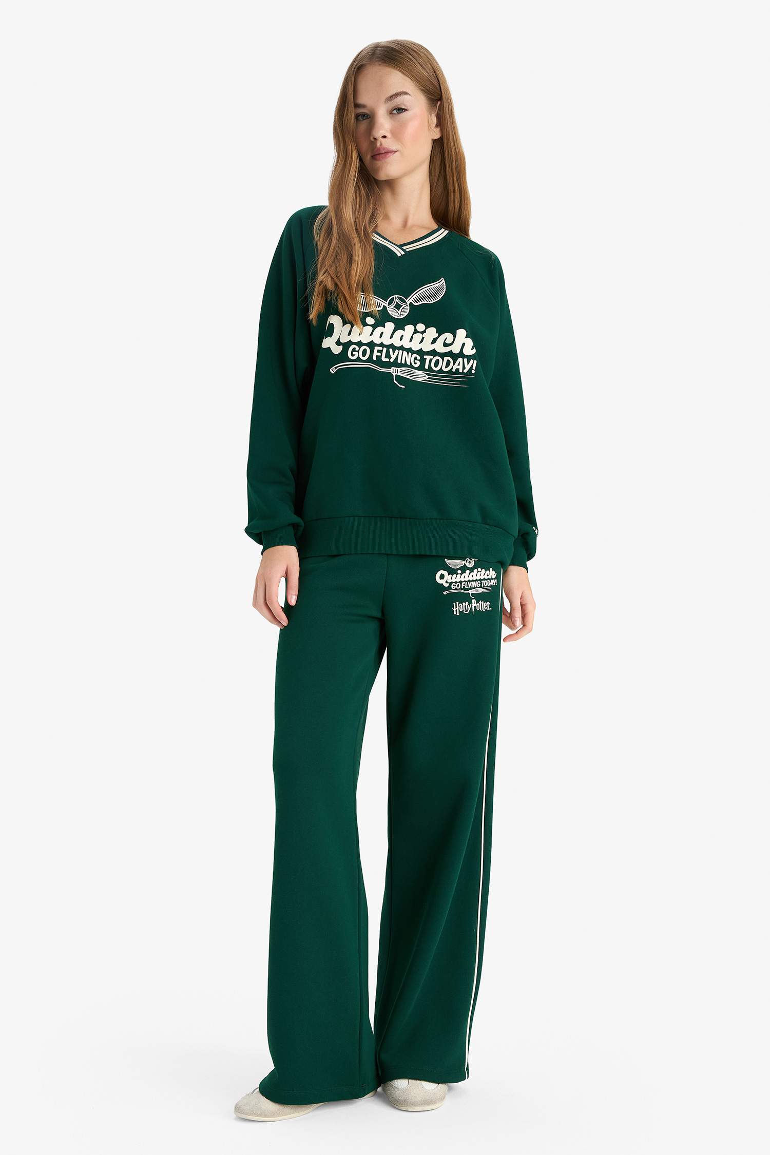 Sweatshit oversize imprimé Harry Potter à col V