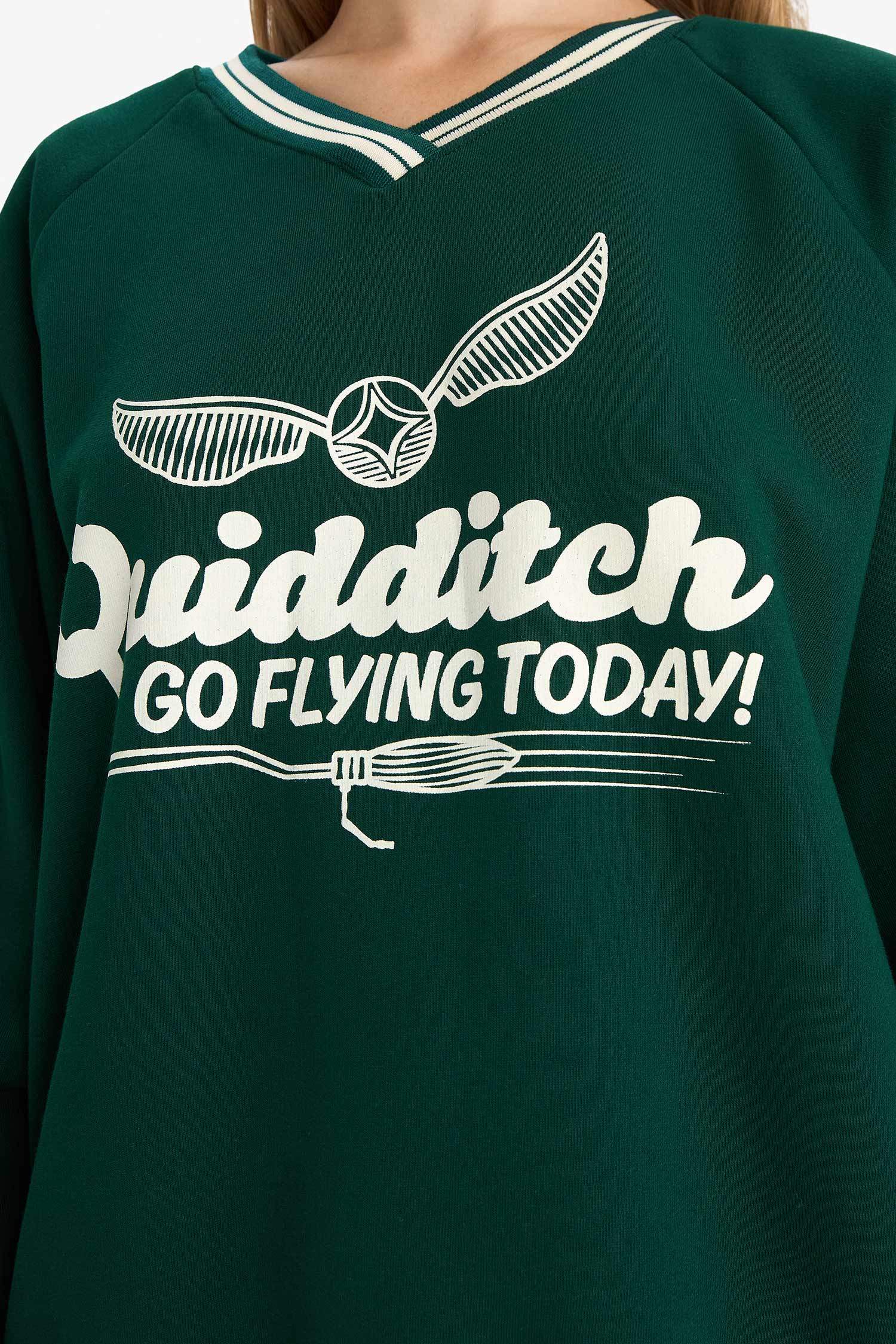 Sweatshit oversize imprimé Harry Potter à col V