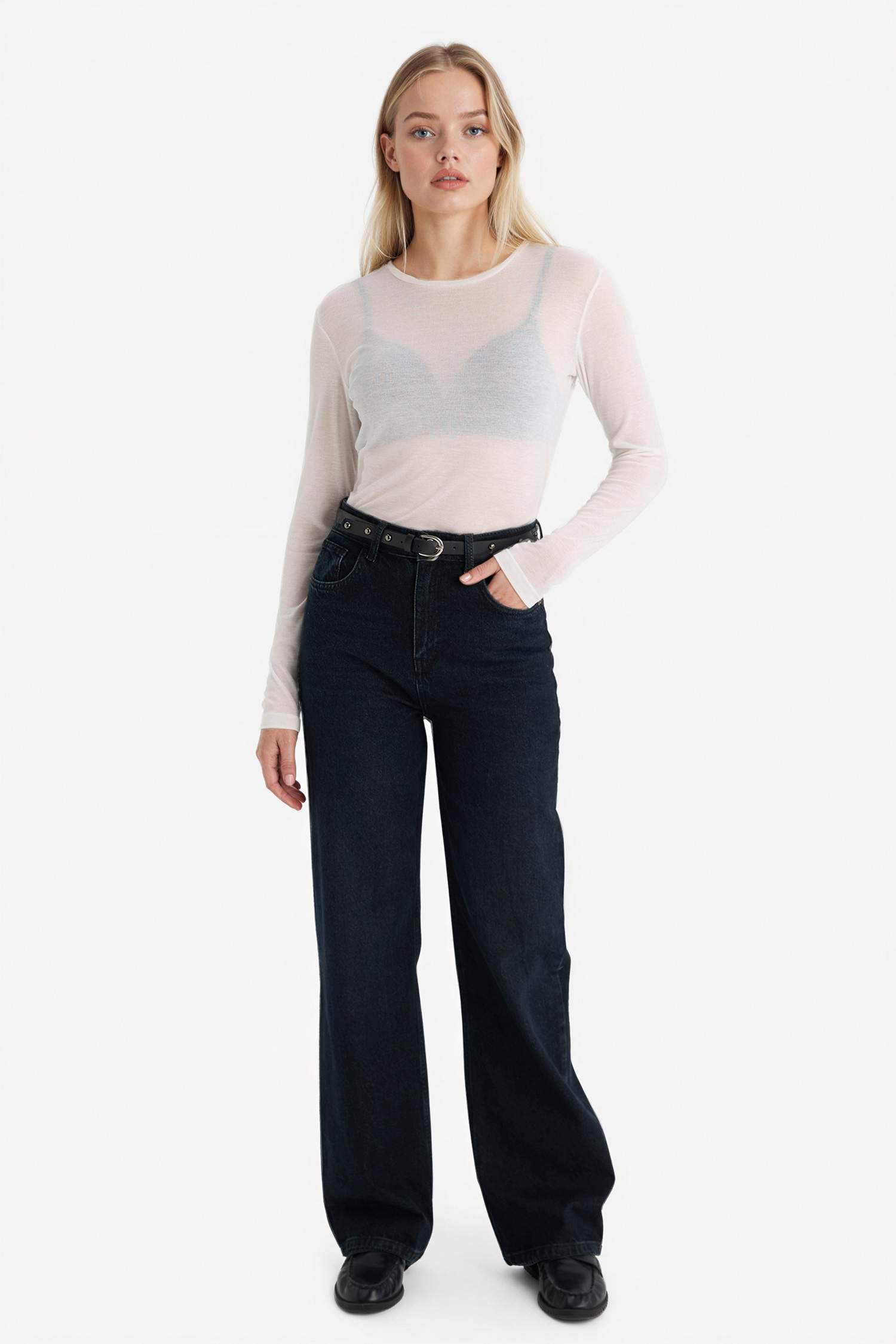 Лонгслив Slim Fit с круглым вырезом