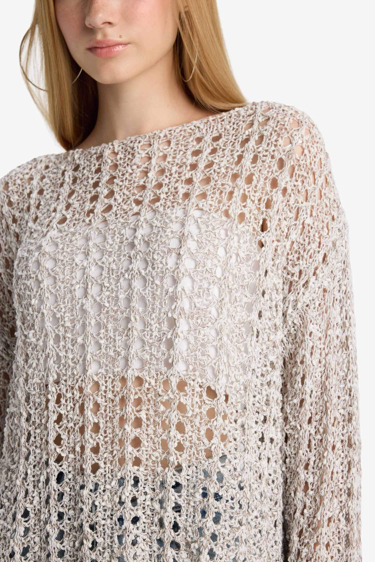 بلوزة كروشيه اوفر سايز بياخة عريضة