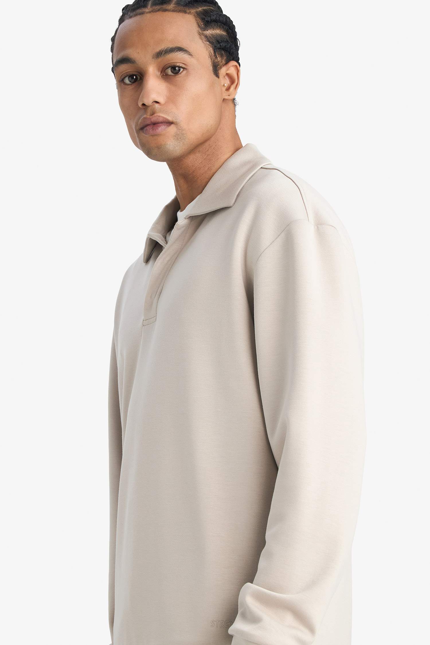 Standard Fit Stand Collar Modal Sports Sweatshirt