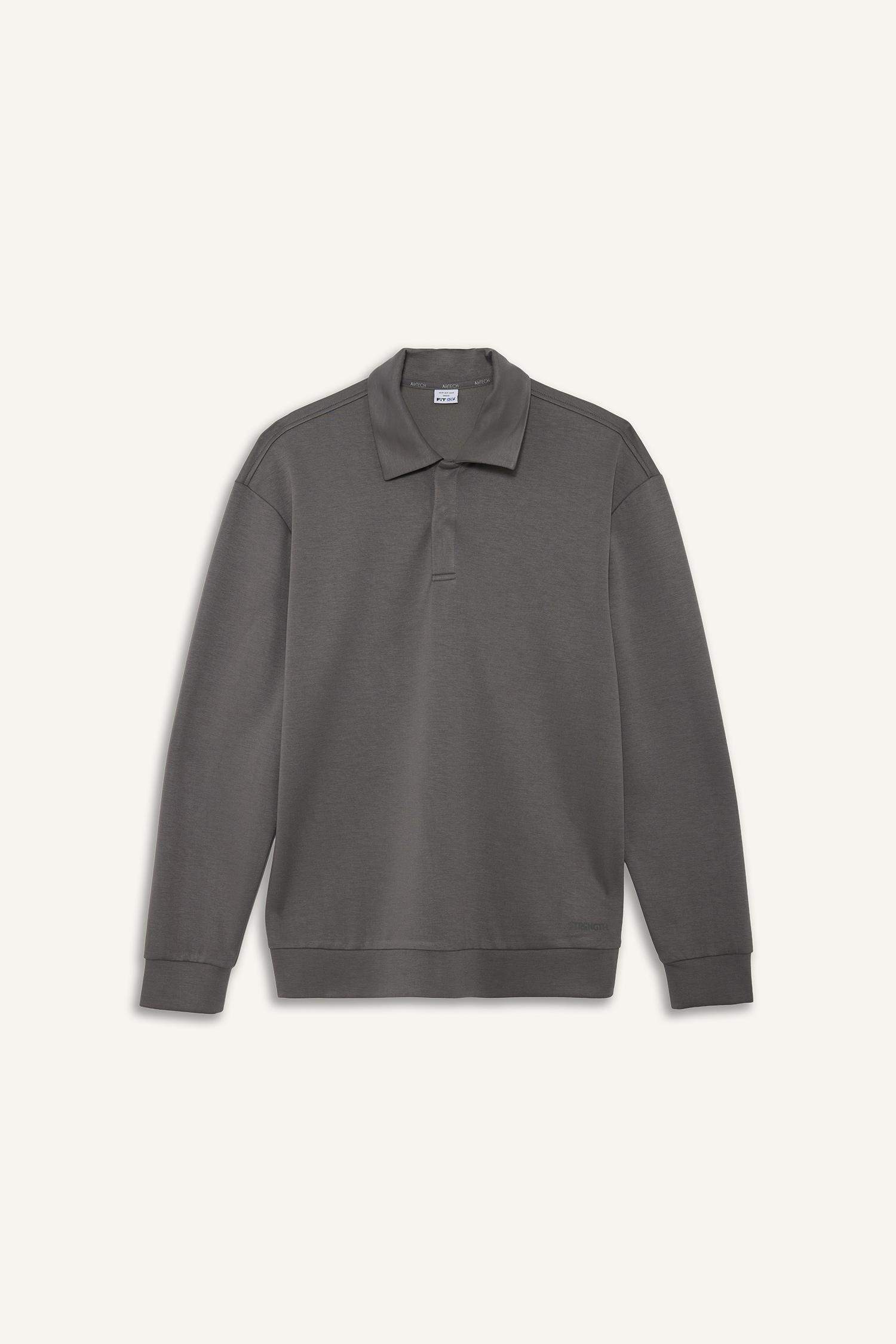 Standard Fit Stand Collar Modal Sports Sweatshirt