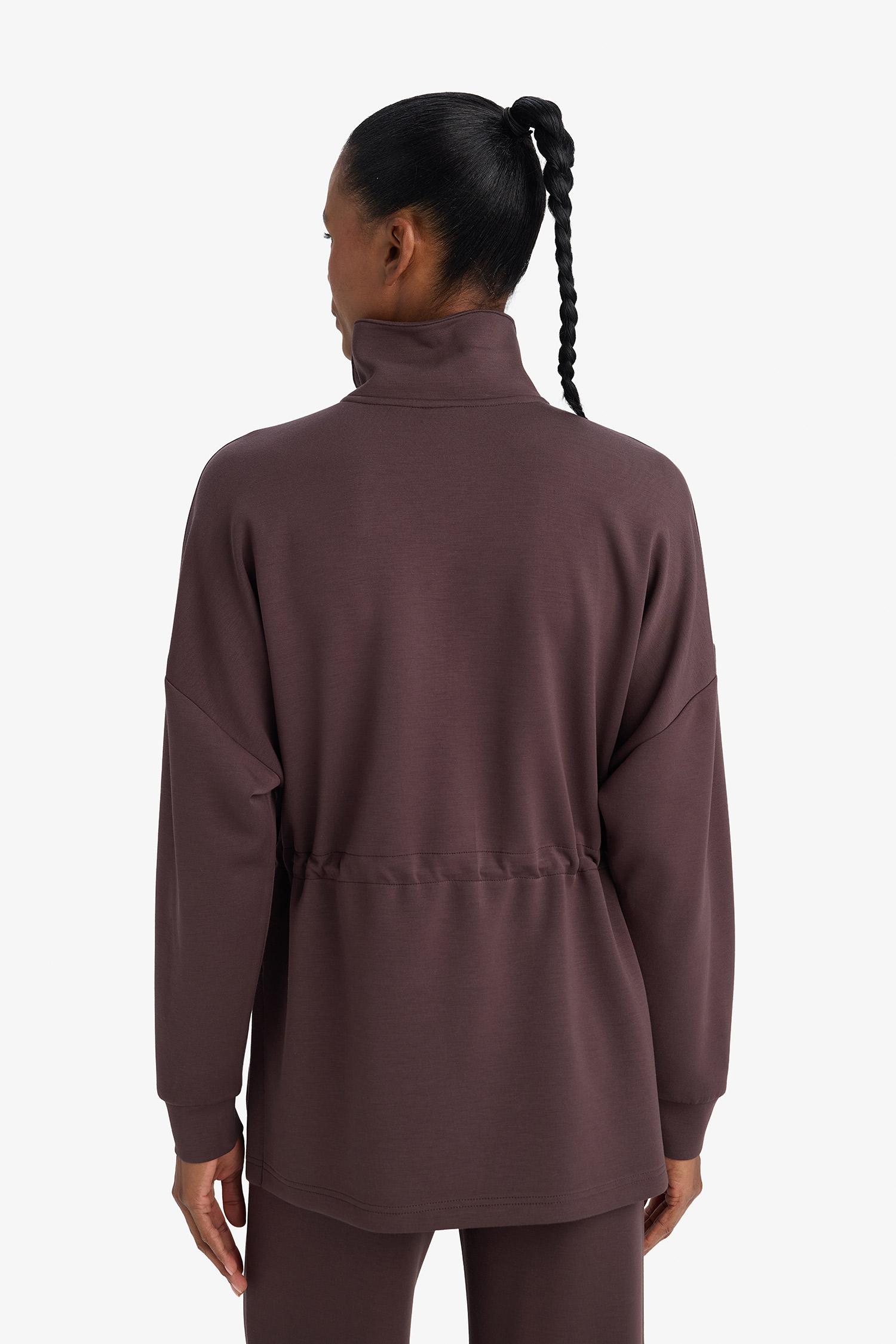 DeFacto Ultra Yumuşak Long Fıt Dik Yaka Modal Sporcu Sweatshirt görsel 7