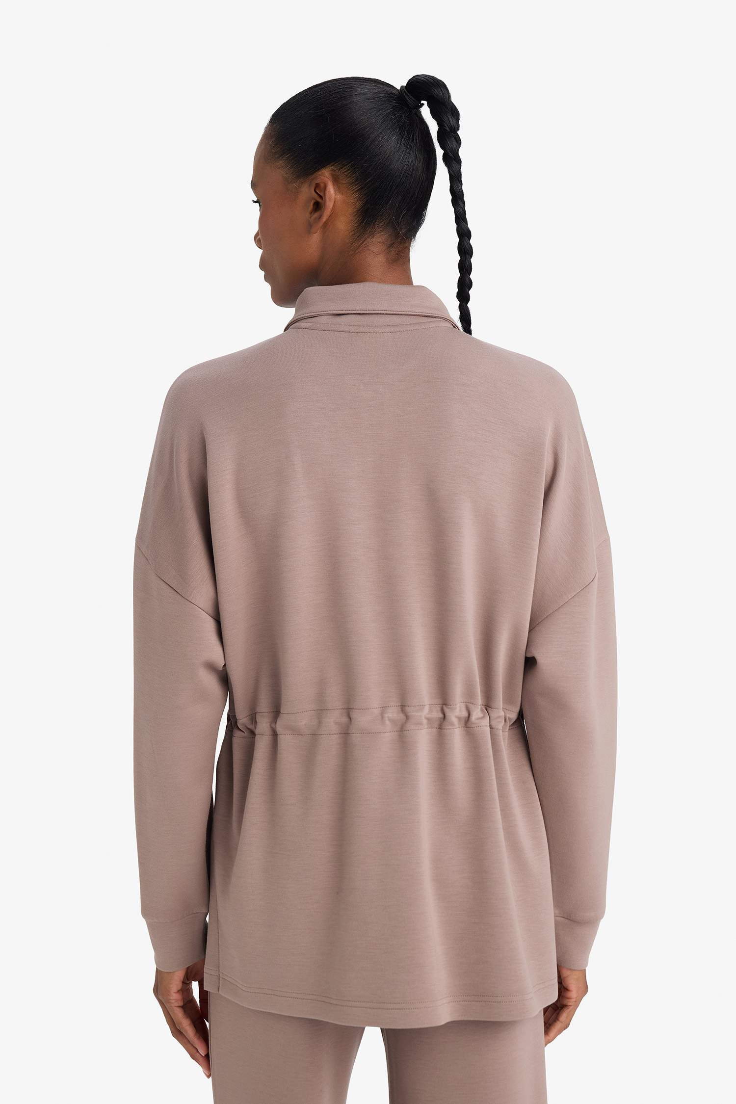 Спортивный свитшот из модала Long Fit с воротником-стойкой