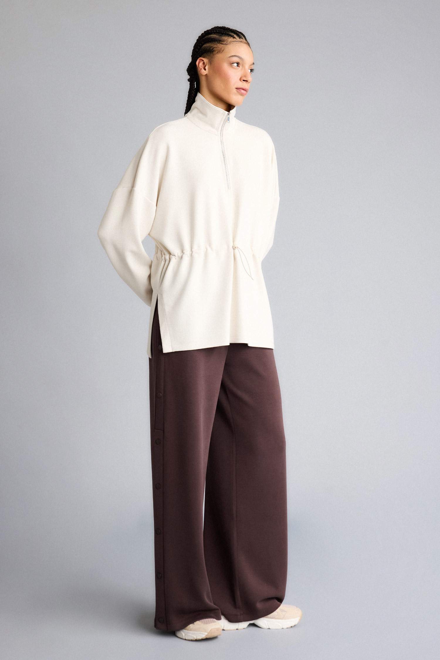 ұзын пішім биік жаға Свитер