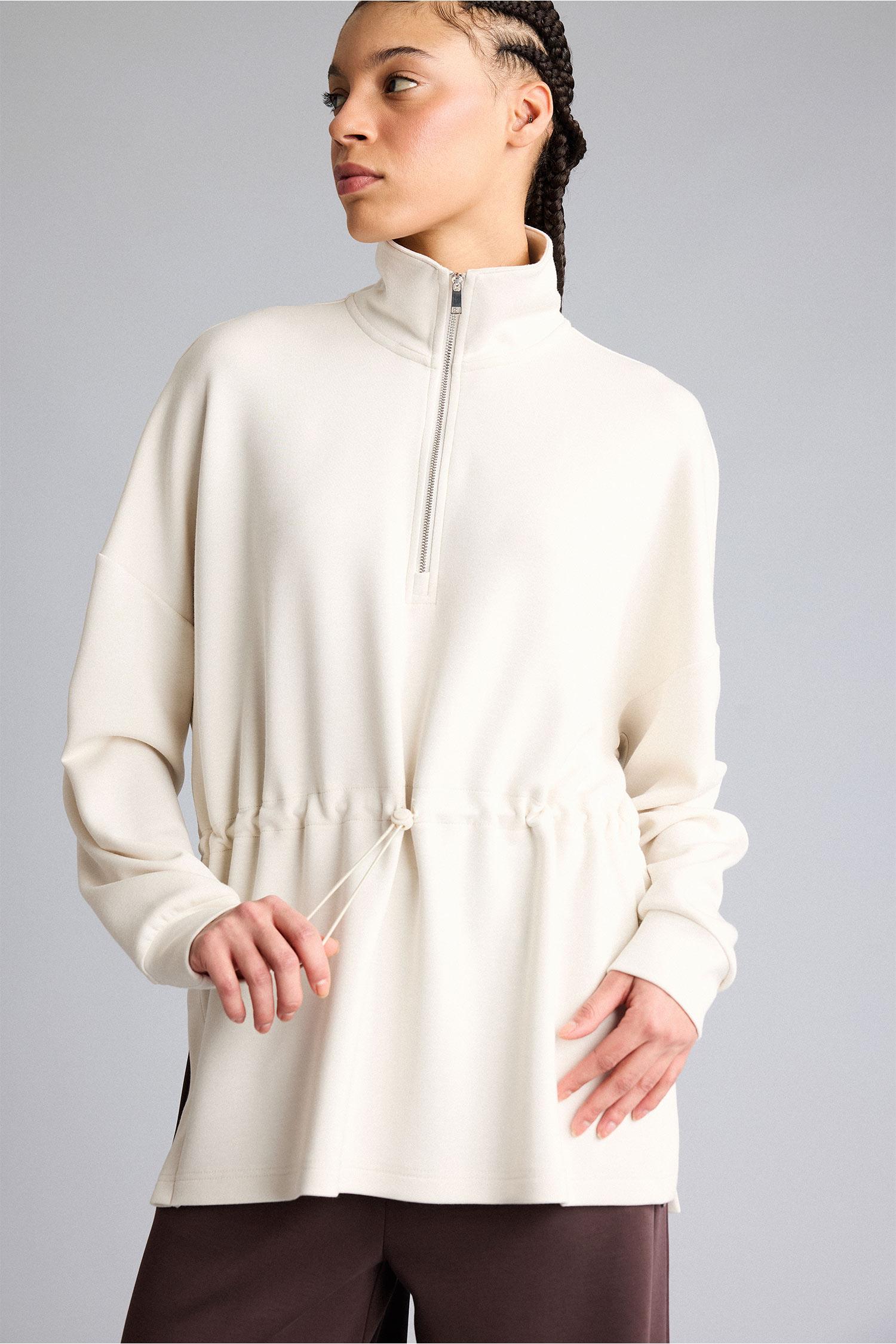 DeFacto Ultra Yumuşak Long Fıt Dik Yaka Modal Sporcu Sweatshirt görsel 5