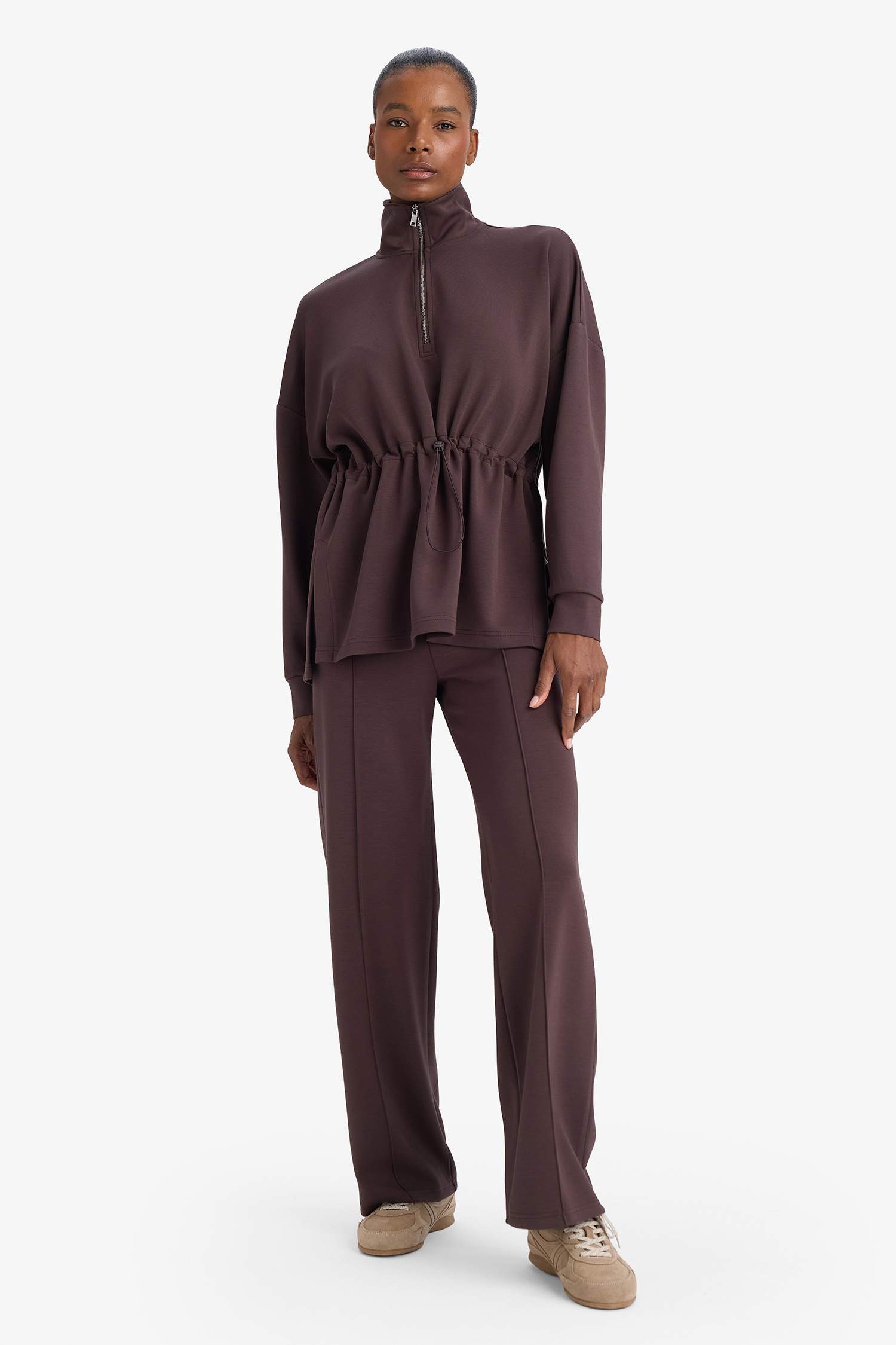 Спортивные брюки из модала Straight Fit с широкими штанинами