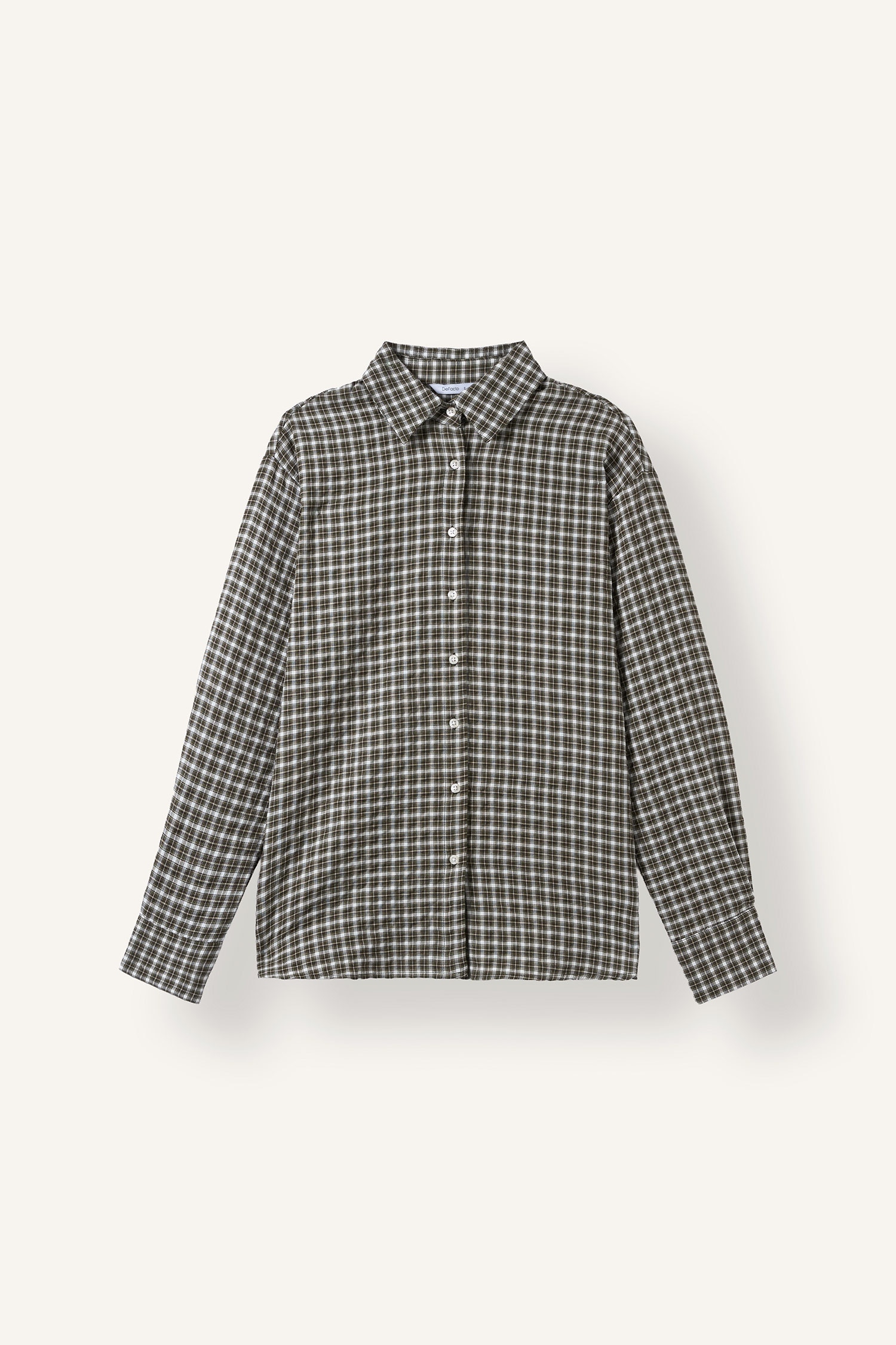 DeFacto Regular Fit Flanel Kareli Uzun Kollu Gömlek görsel 6
