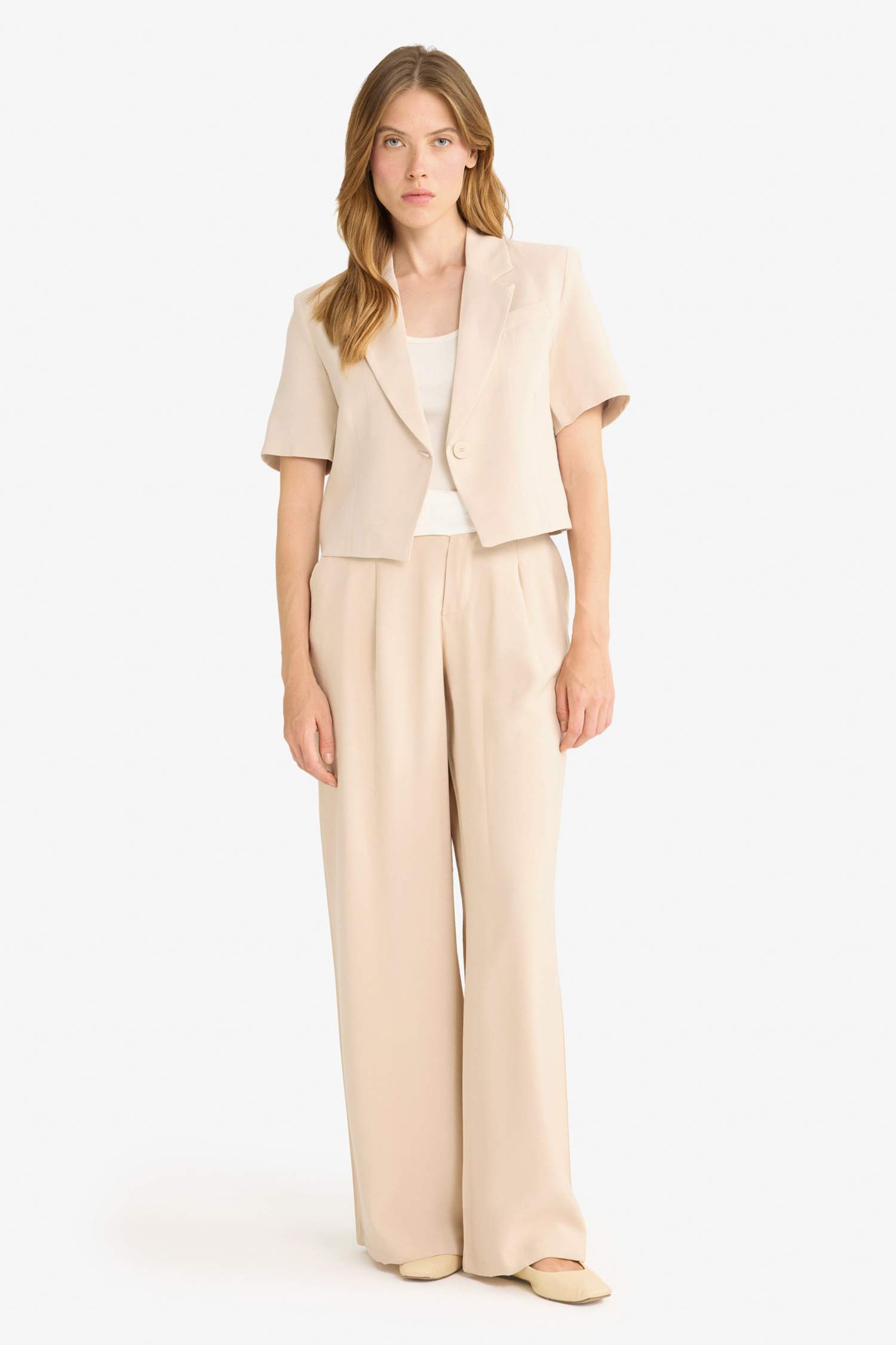 Wide Leg Normal Waist Straight Leg Modal Trousers