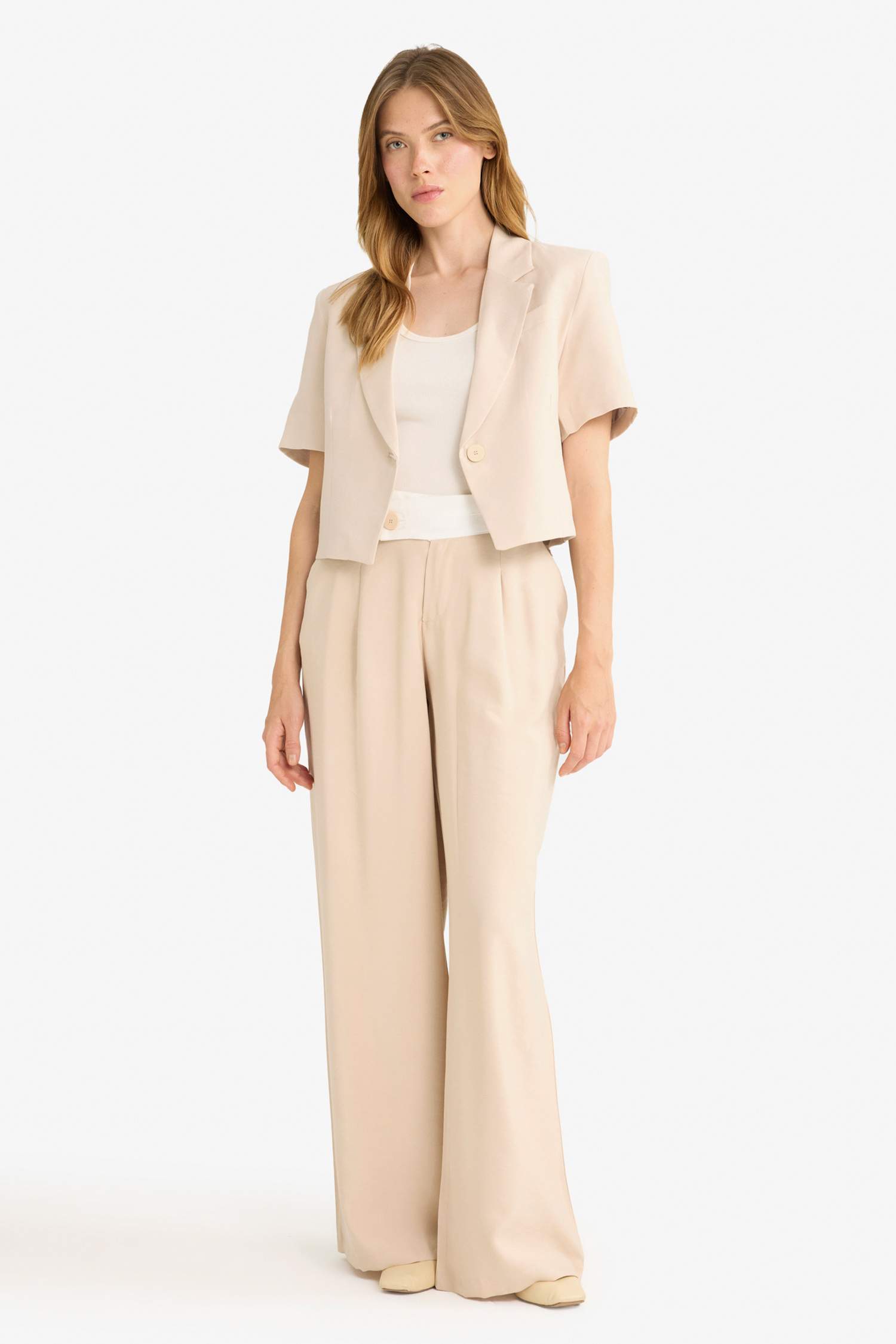 Wide Leg Normal Waist Straight Leg Modal Trousers