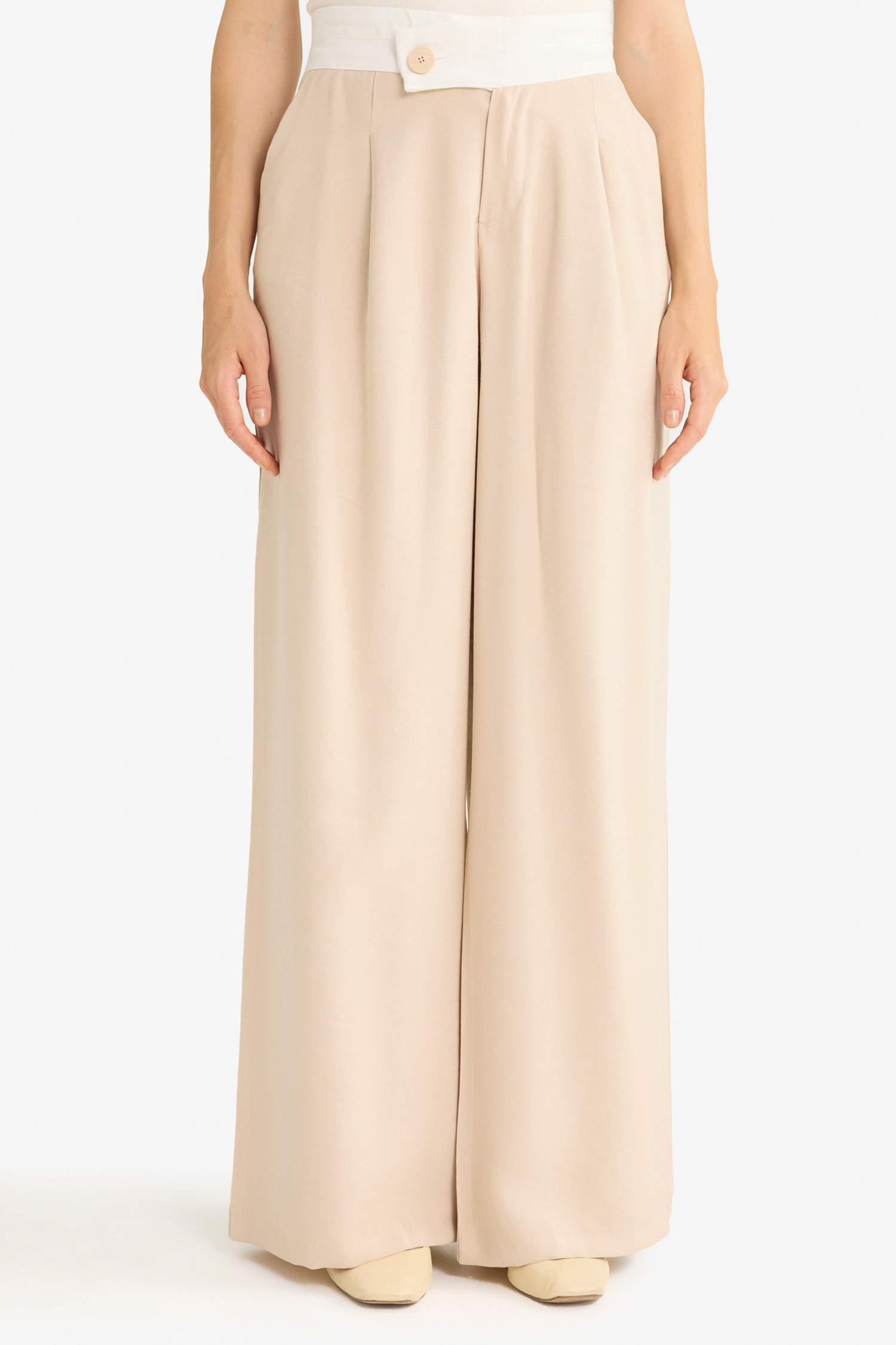 Wide Leg Normal Waist Straight Leg Modal Trousers