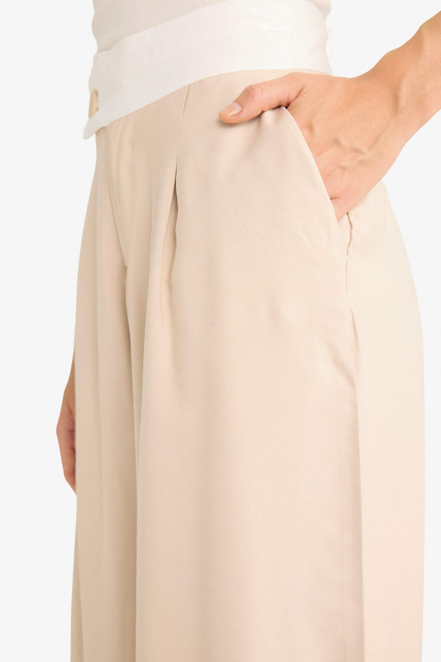 Wide Leg Normal Waist Straight Leg Modal Trousers