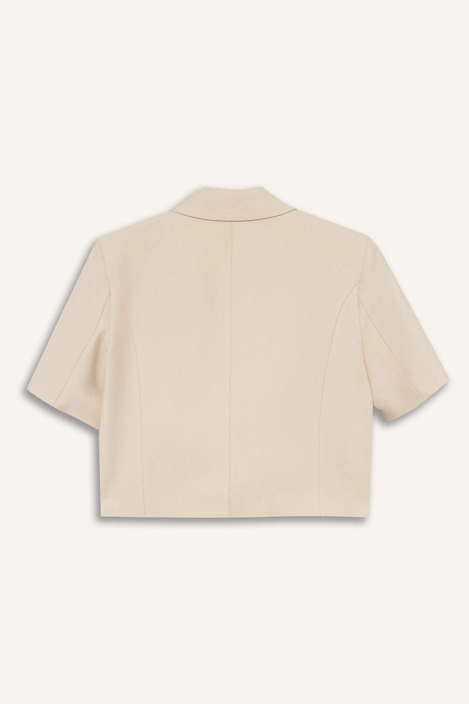 Cropped Fit Ceket Yaka Tensel Blazer Ceket