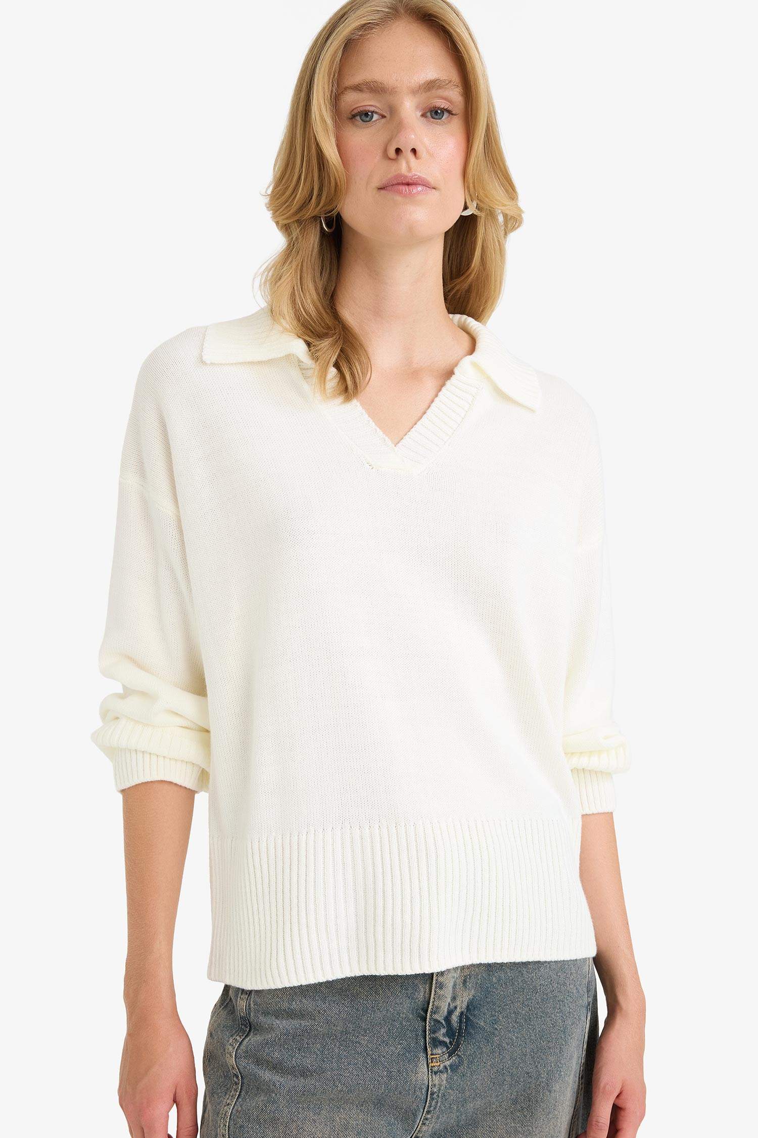 بلوز تريكو اوفر سايز بياخة بولو